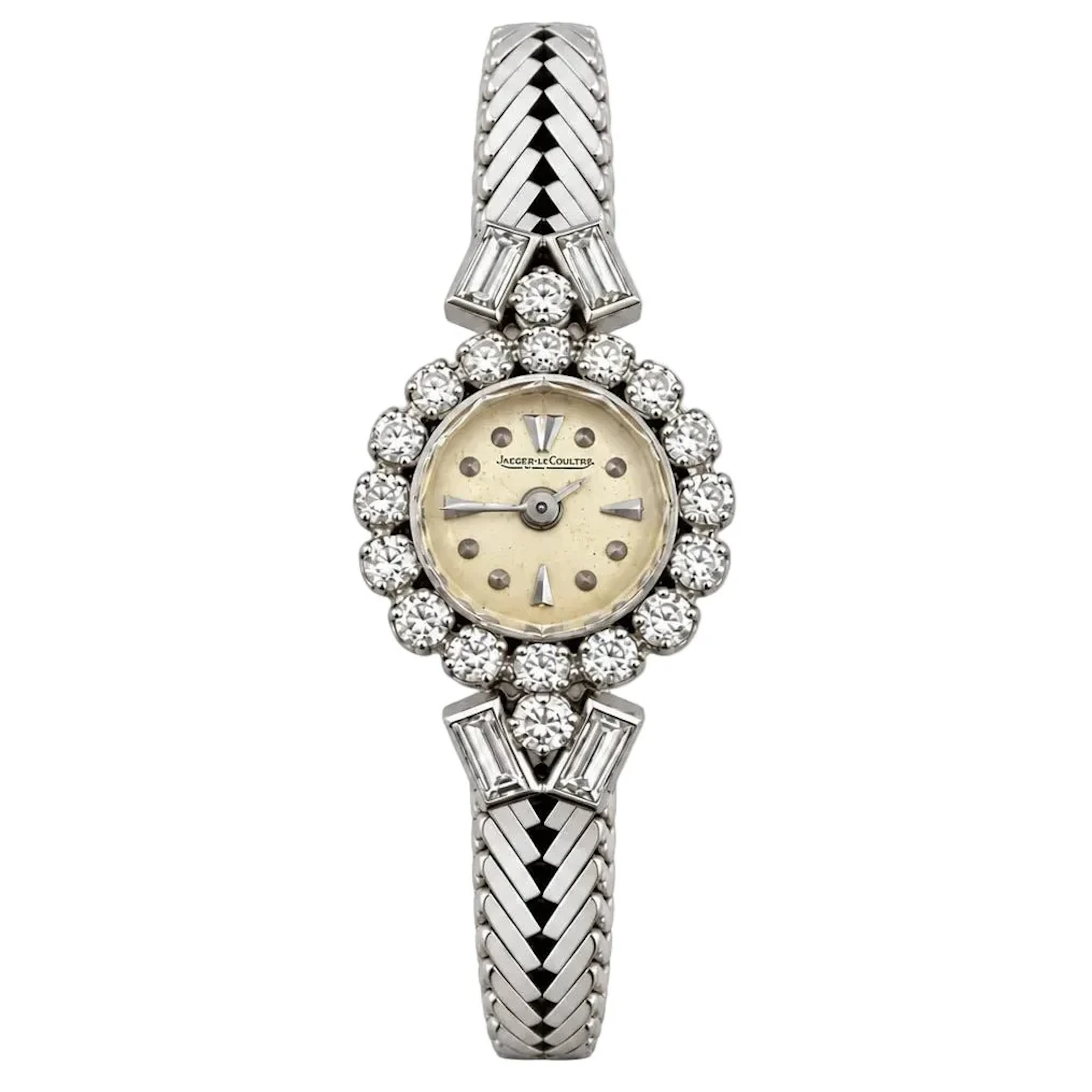 JAEGE-LECOULTRE watch in white gold and diamonds