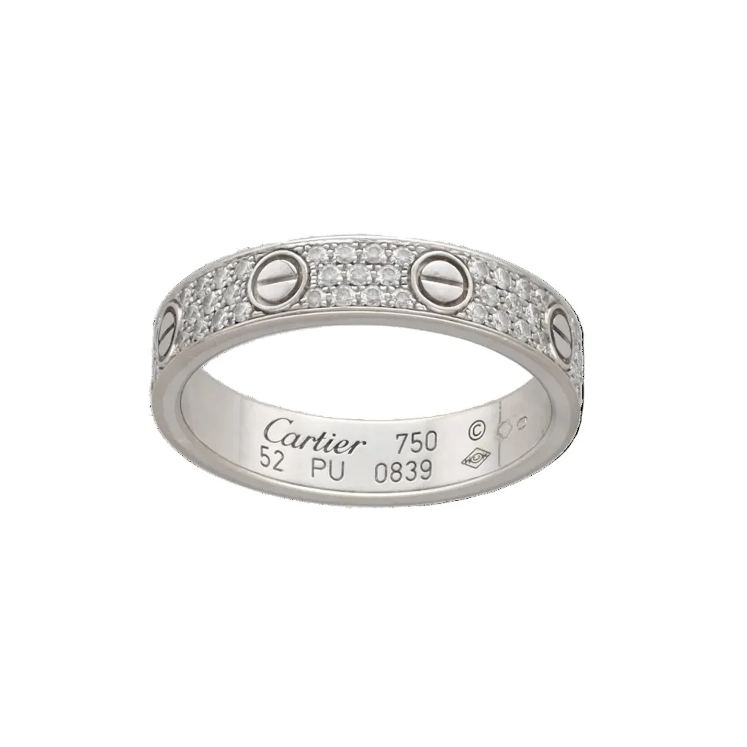 CARTIER "Love" Wedding Band in White Gold and Diamonds