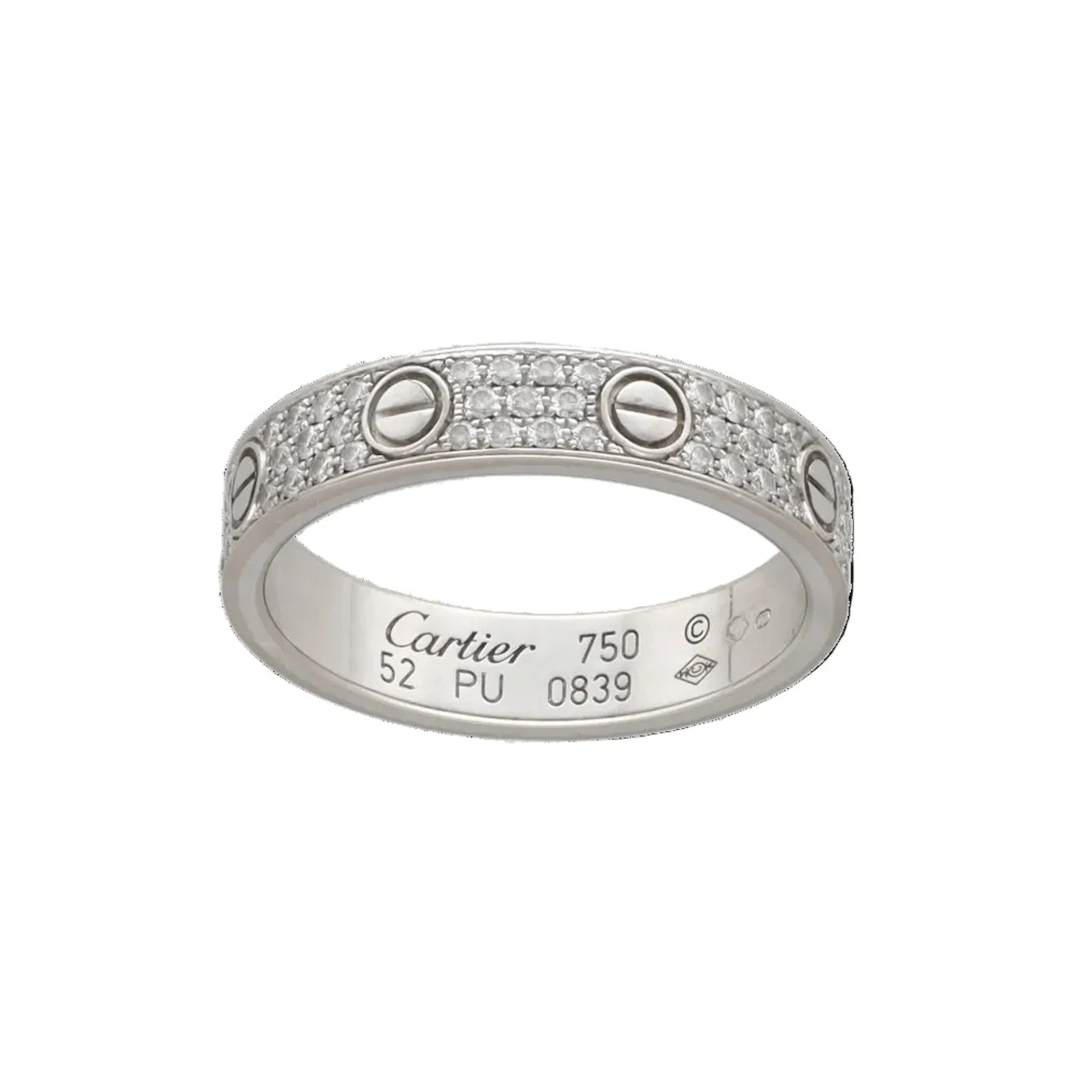 CARTIER "Love" Wedding Band in White Gold and Diamonds