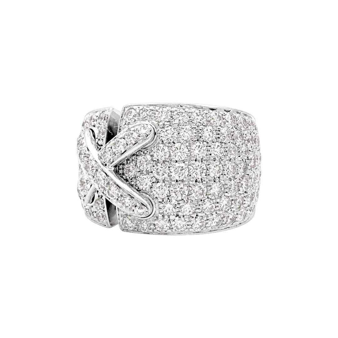 CHAUMET "Liens XL" Band Ring in white gold and diamonds