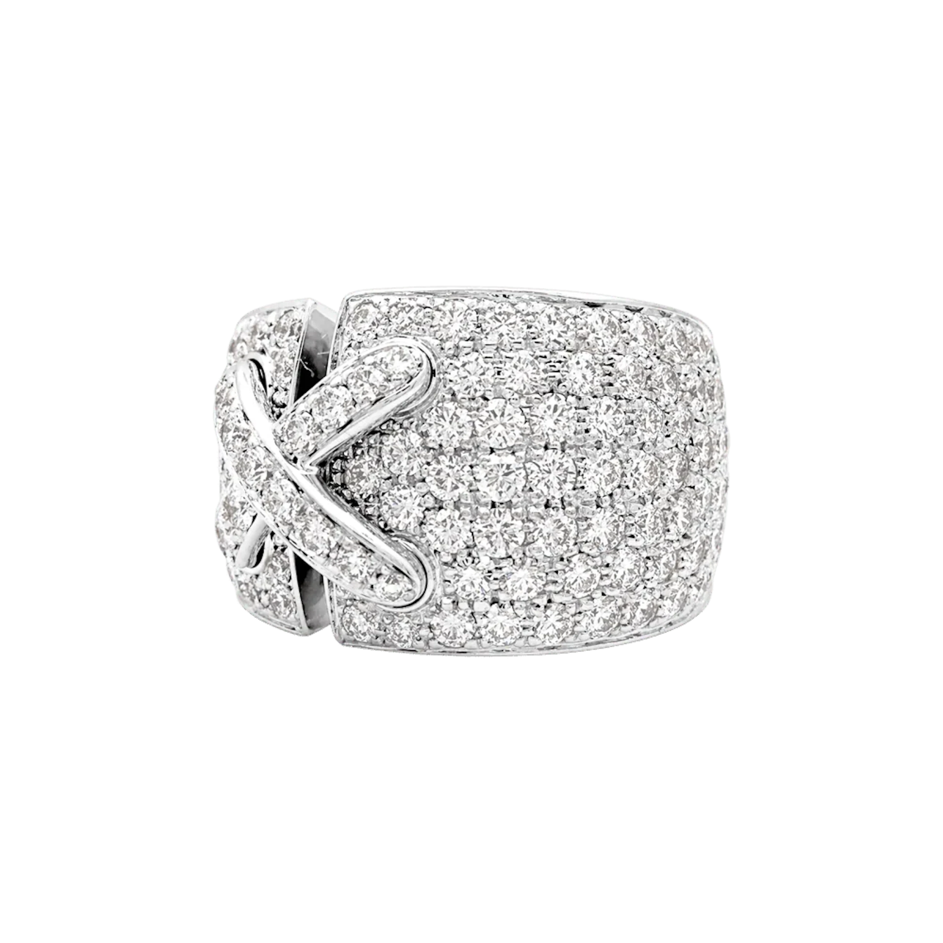 CHAUMET "Liens XL" Band Ring in white gold and diamonds