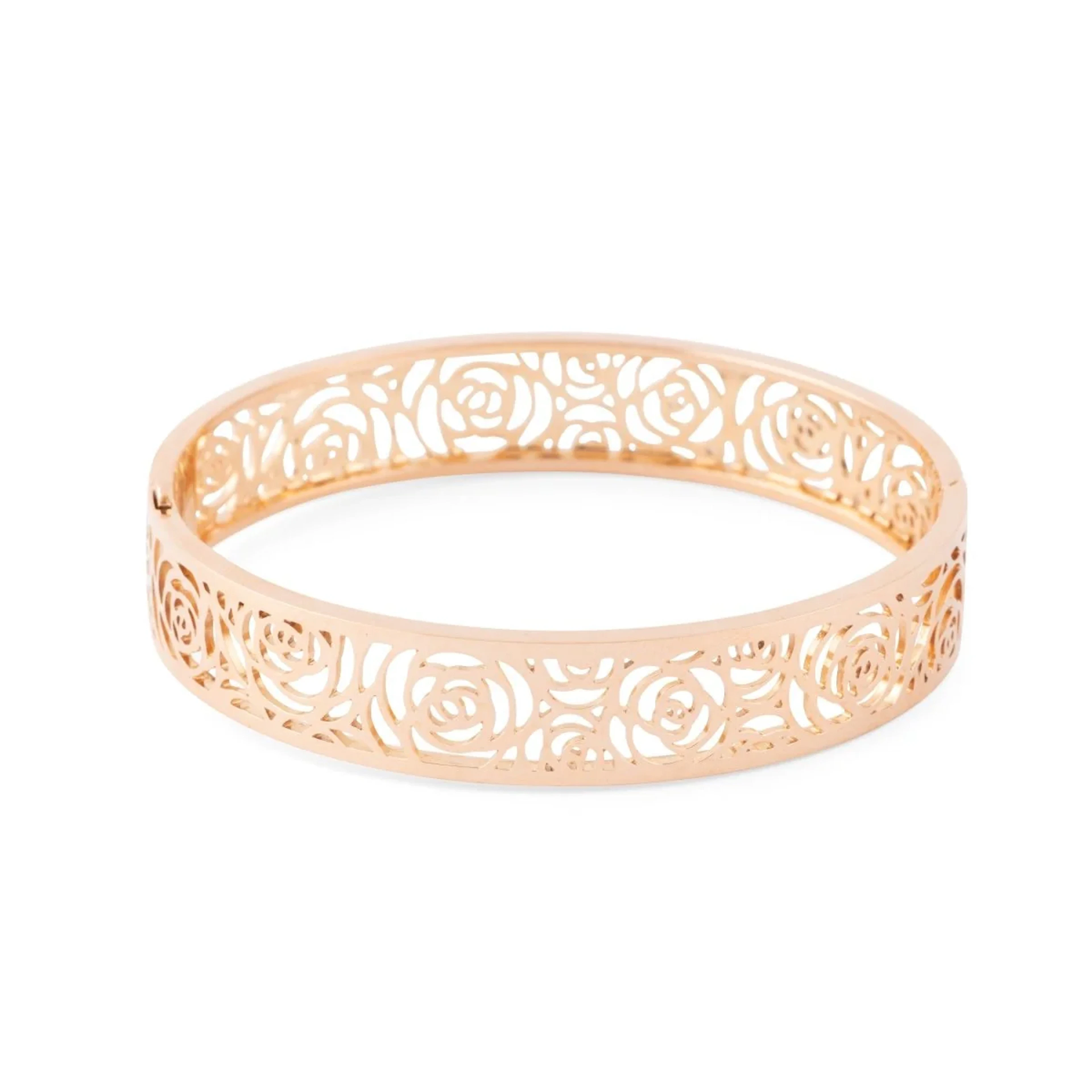 Bracelet Jonc CHANEL "Camélia" en or rose ajouré