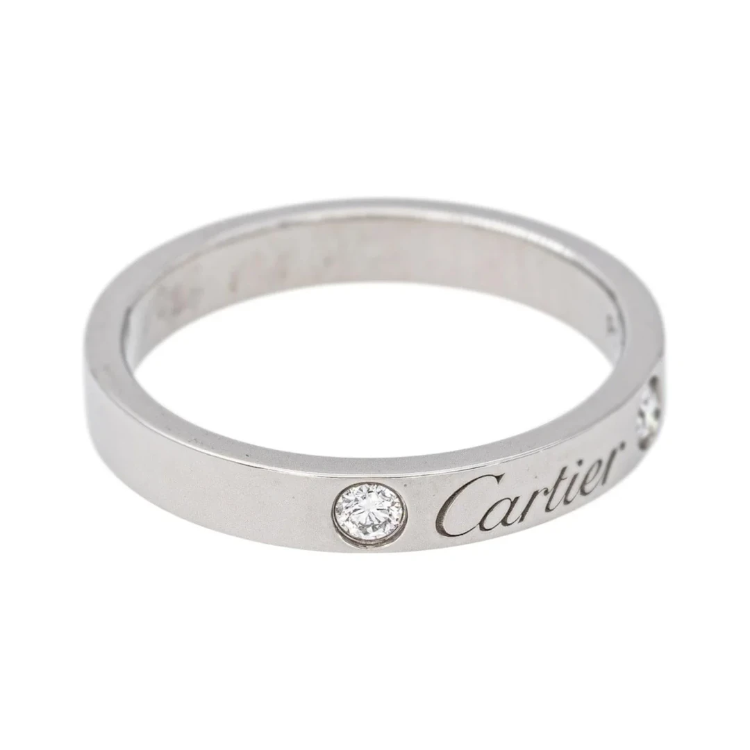 Cartier C de Cartier Wedding Band in Platinum with Diamonds