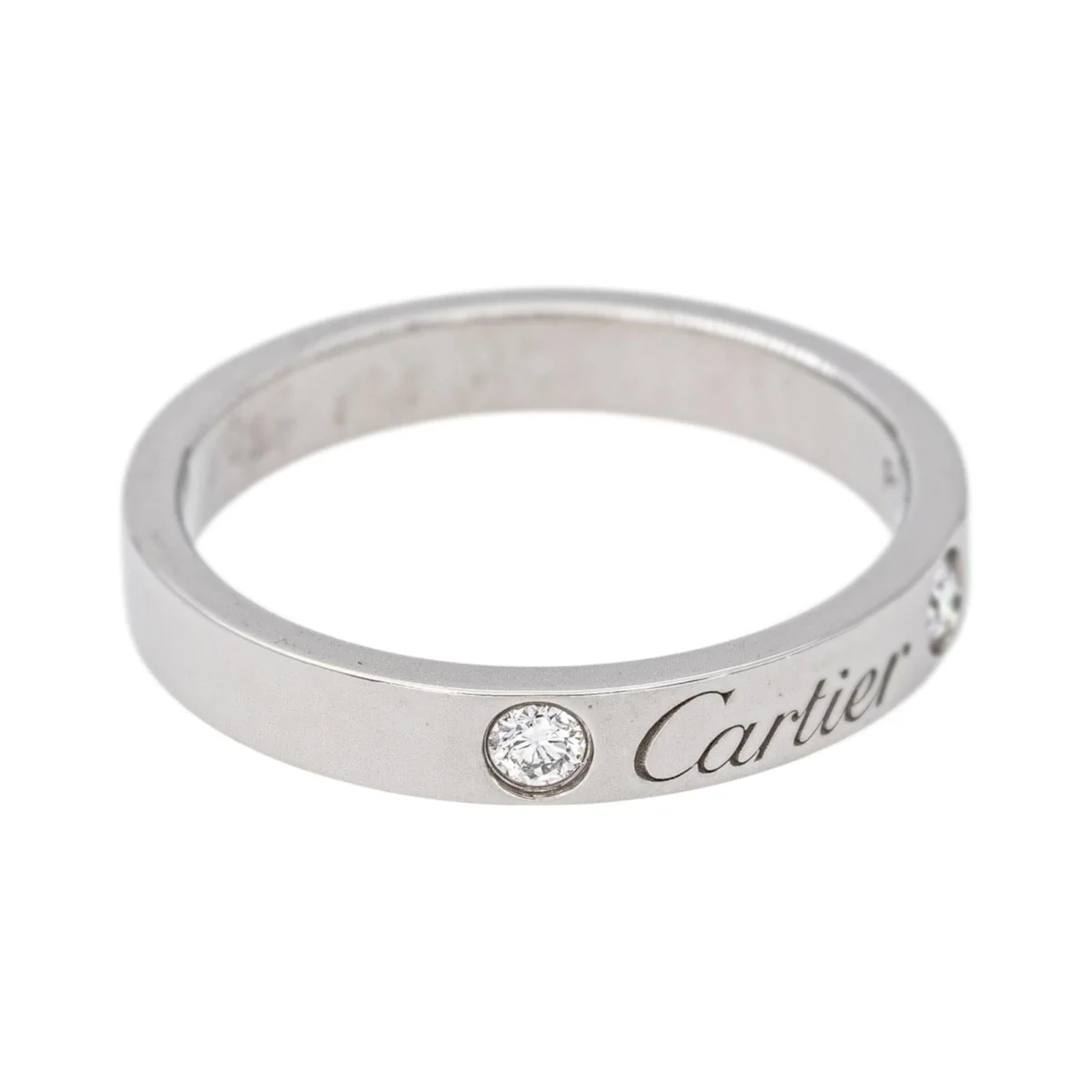 Cartier C de Cartier Wedding Band in Platinum with Diamonds
