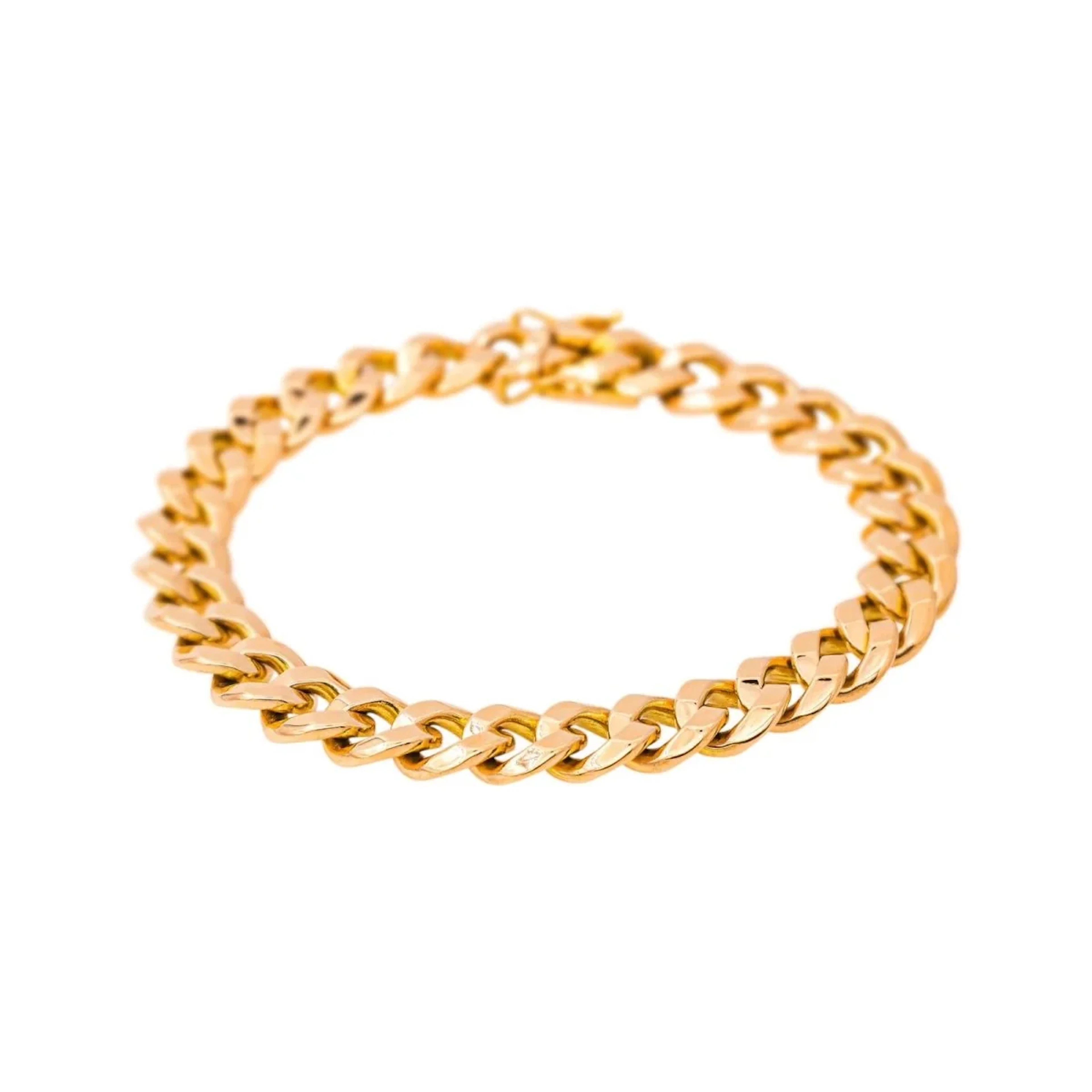 Rose gold curb chain bracelet