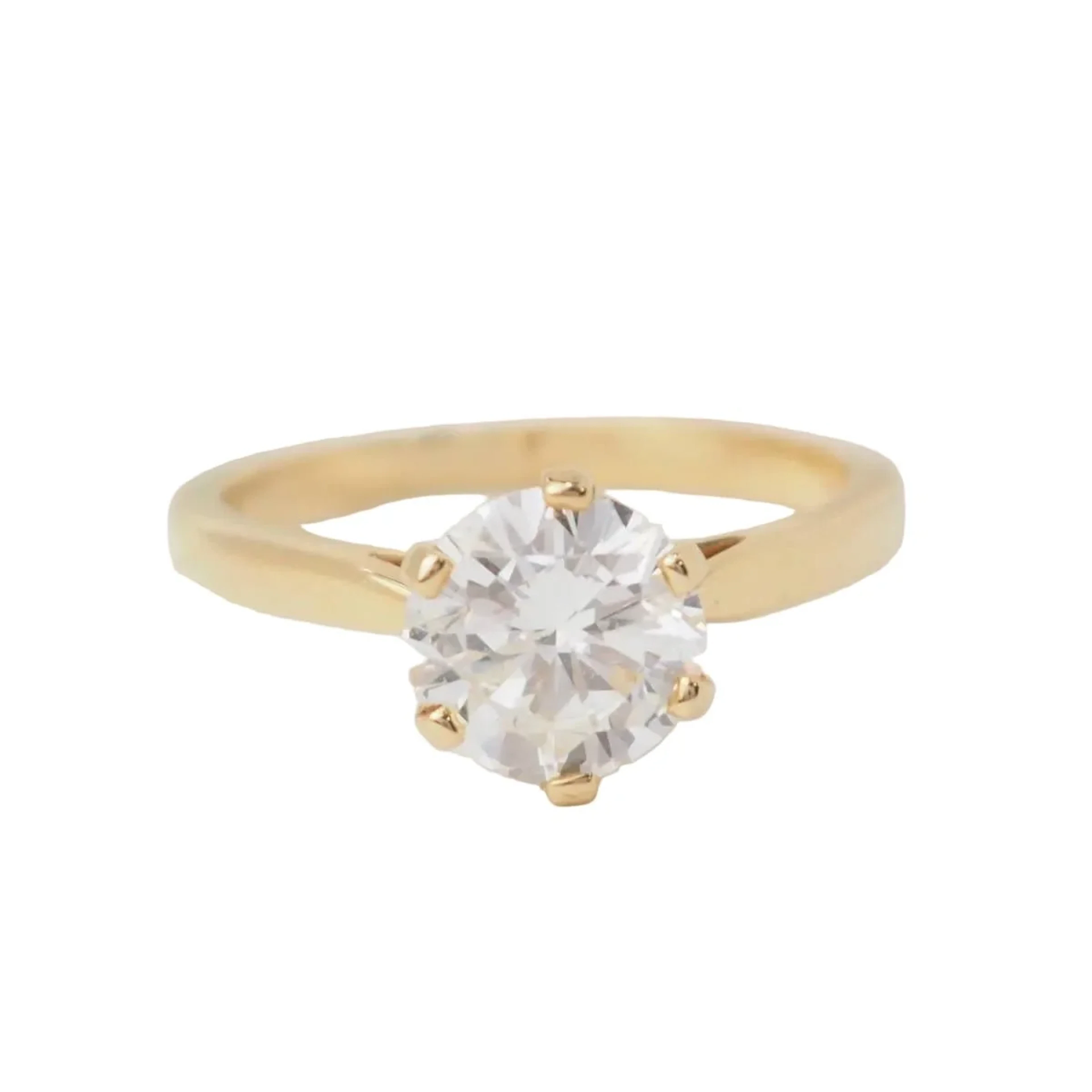 Ring Solitaire in yellow gold and diamond