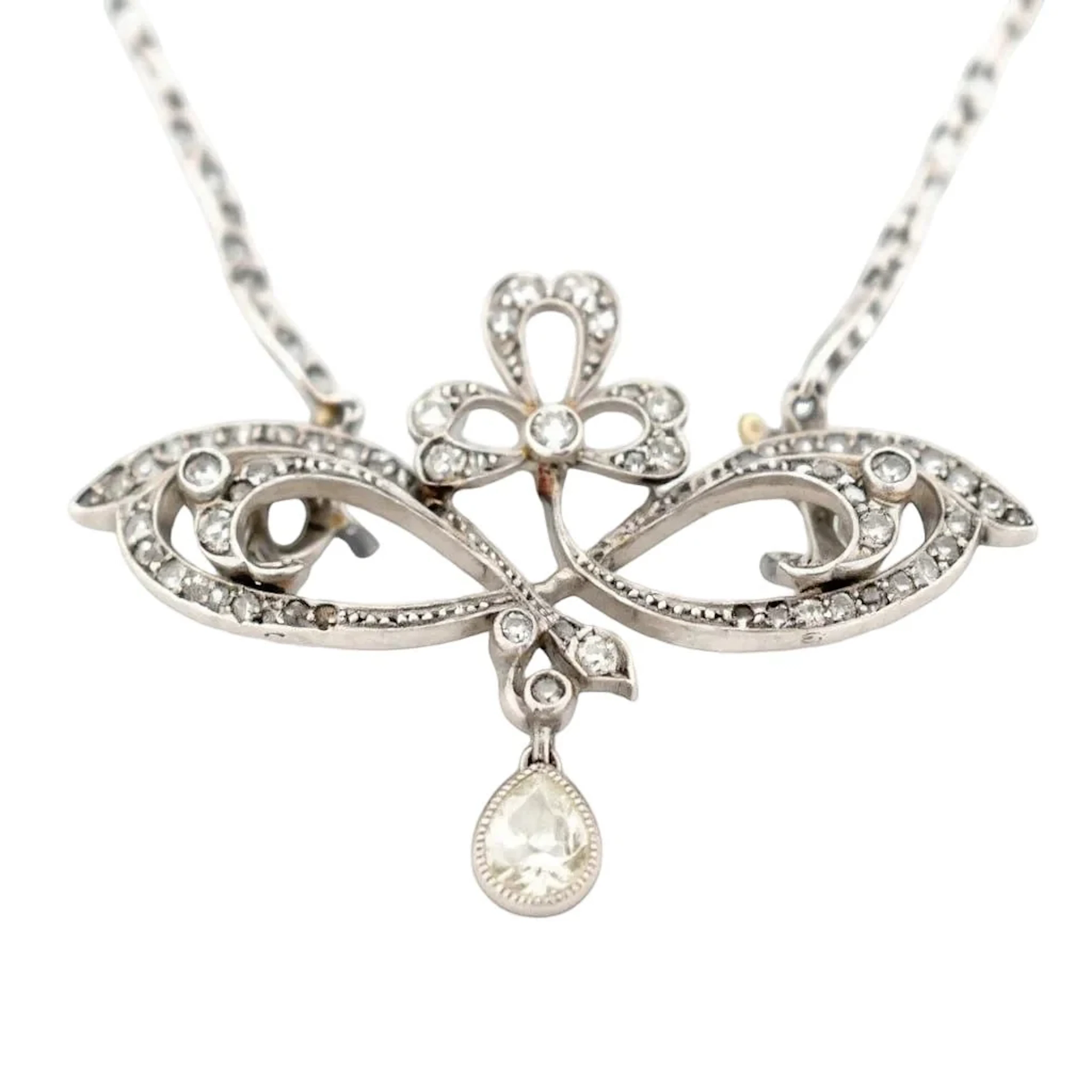 Necklace Pendant in Platinum and Diamonds