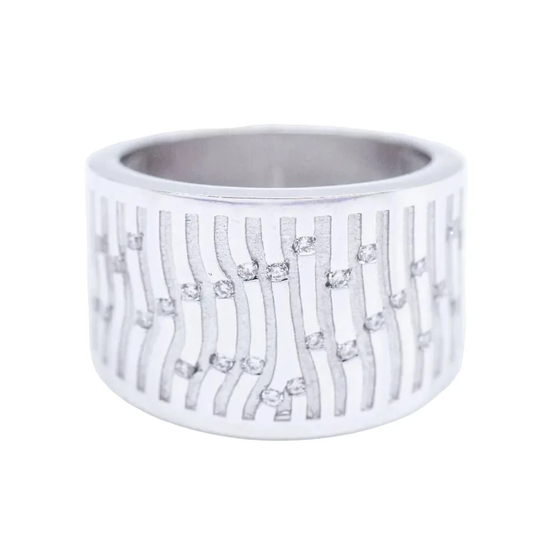 Ring BAMBU headband in white gold and diamonds pre-owned