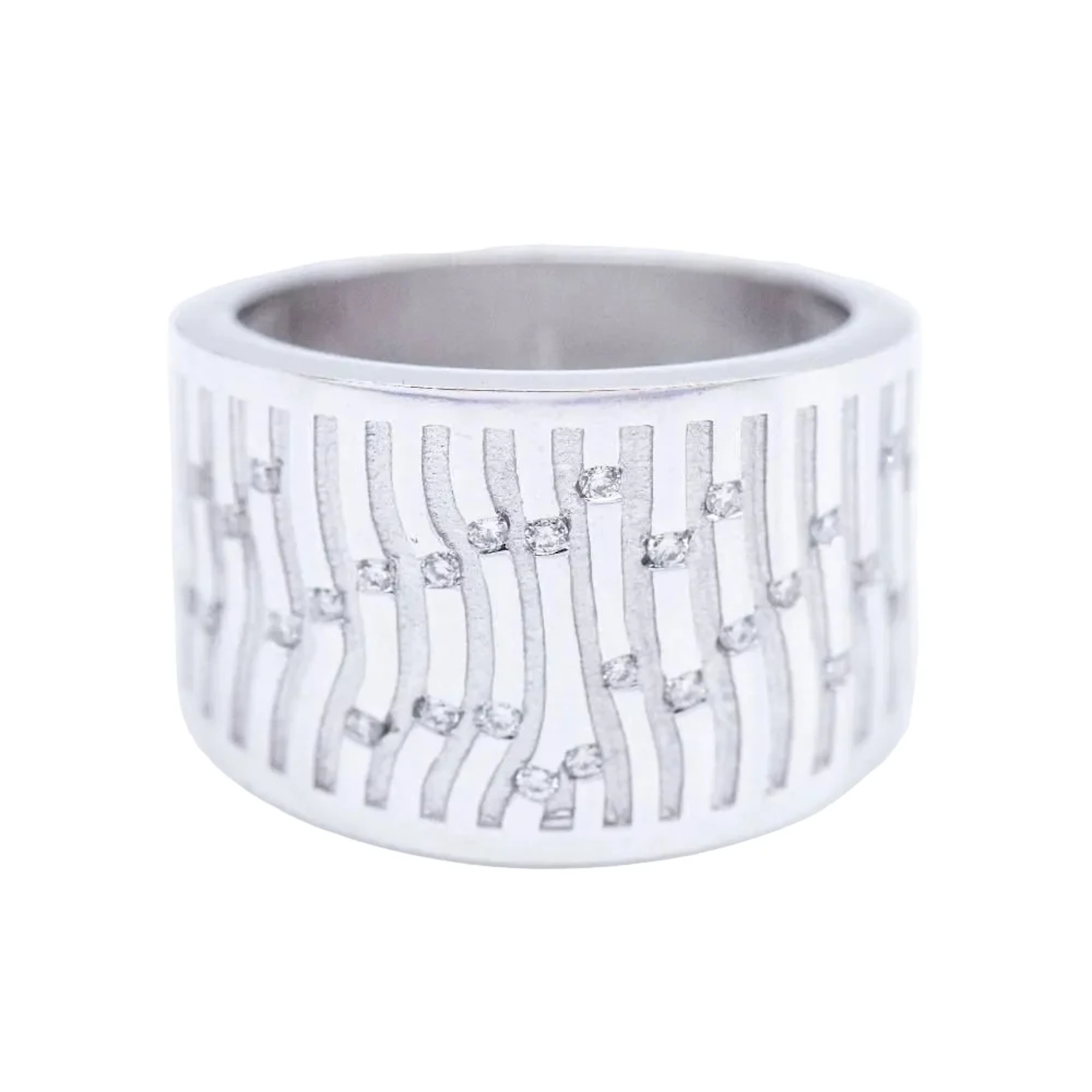 Ring BAMBU headband in white gold and diamonds pre-owned