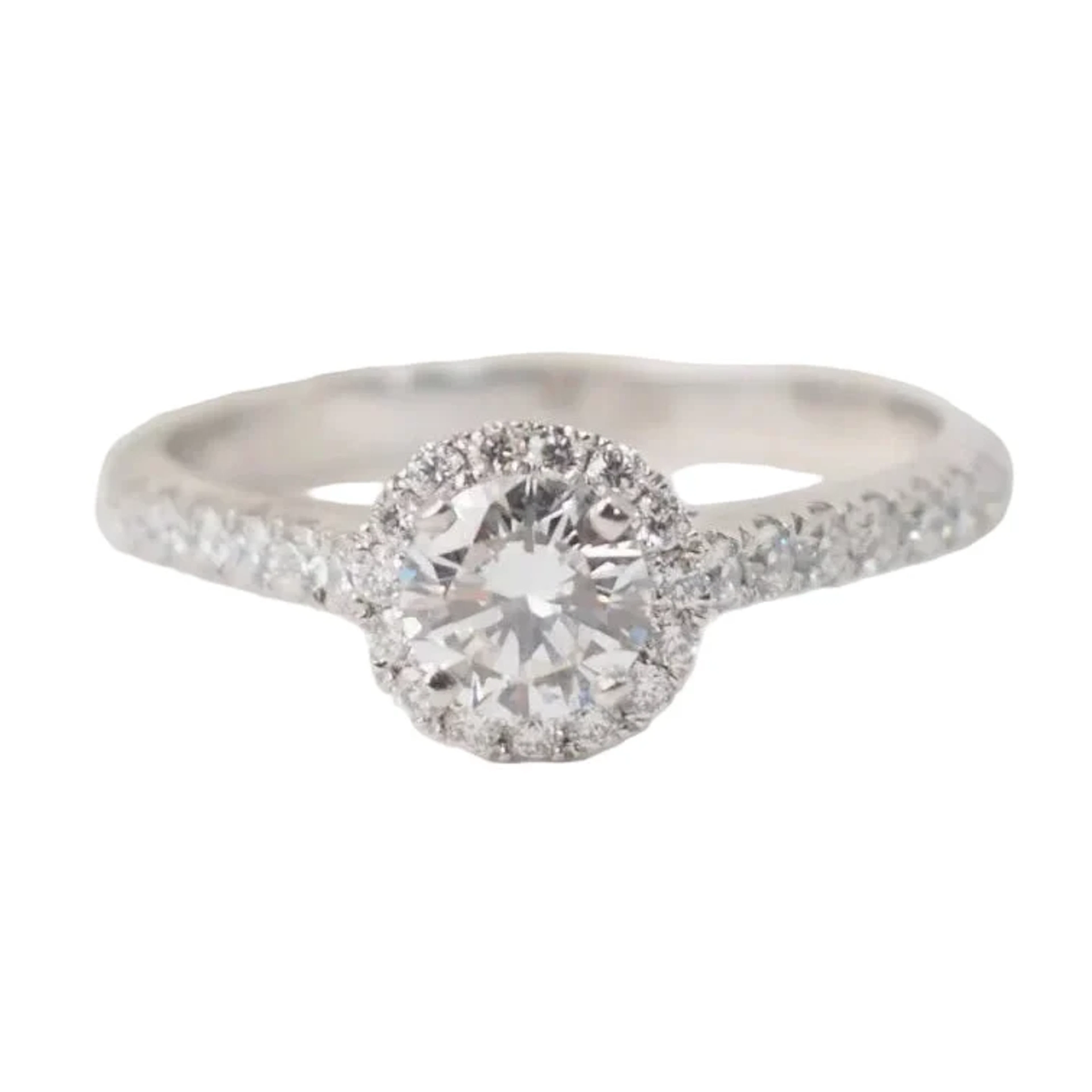 Solitaire ring in white gold and diamond