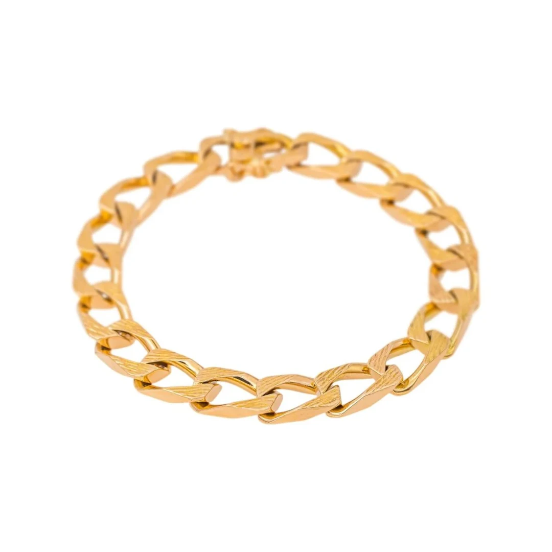 Rose gold curb chain bracelet