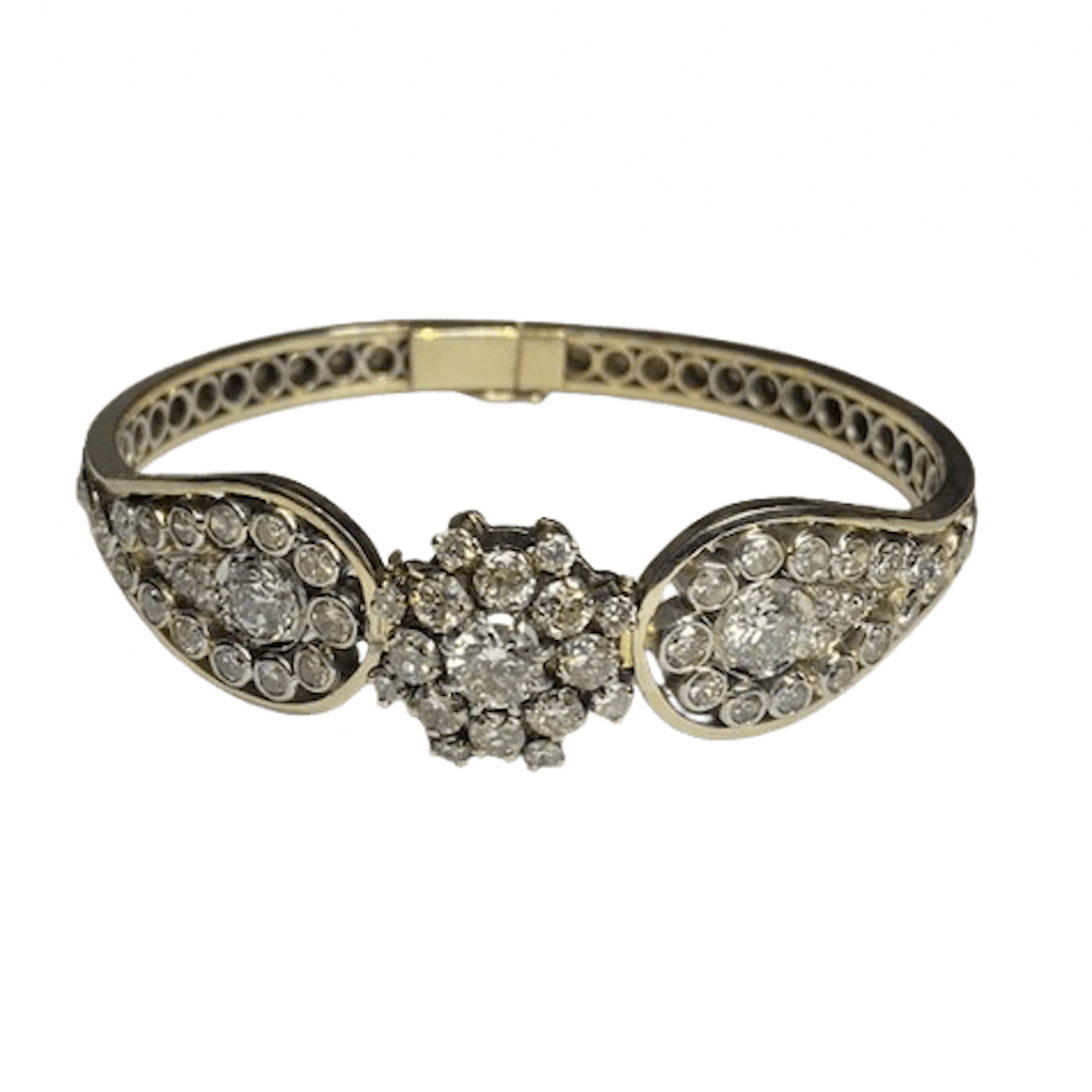 Bracelet en or blanc et damants