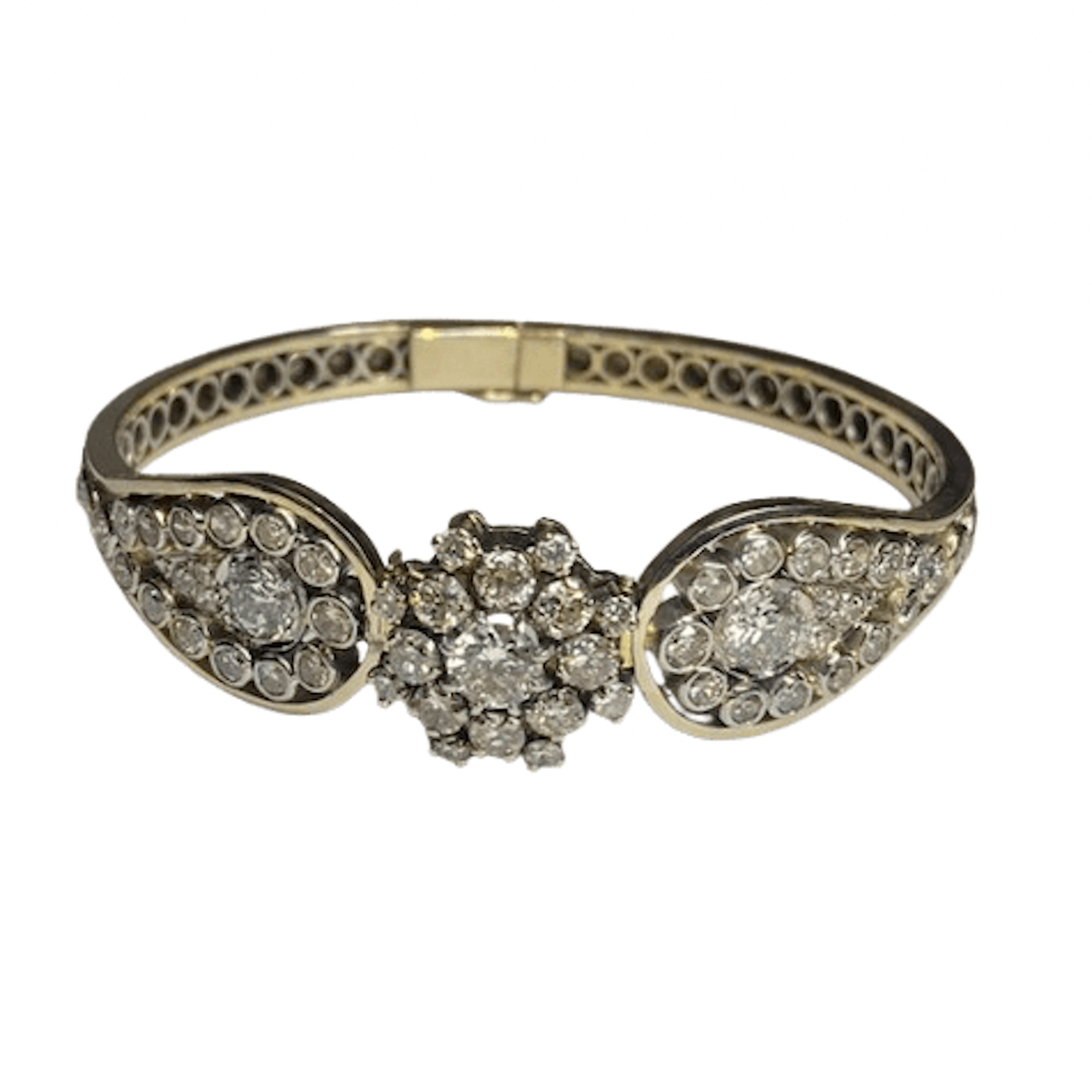 Bracelet en or blanc et damants