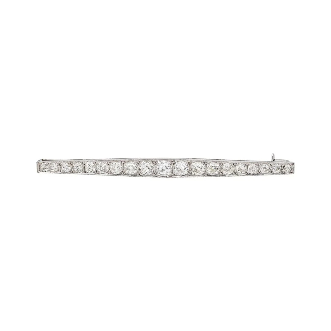 Platinum and diamond brooch pin