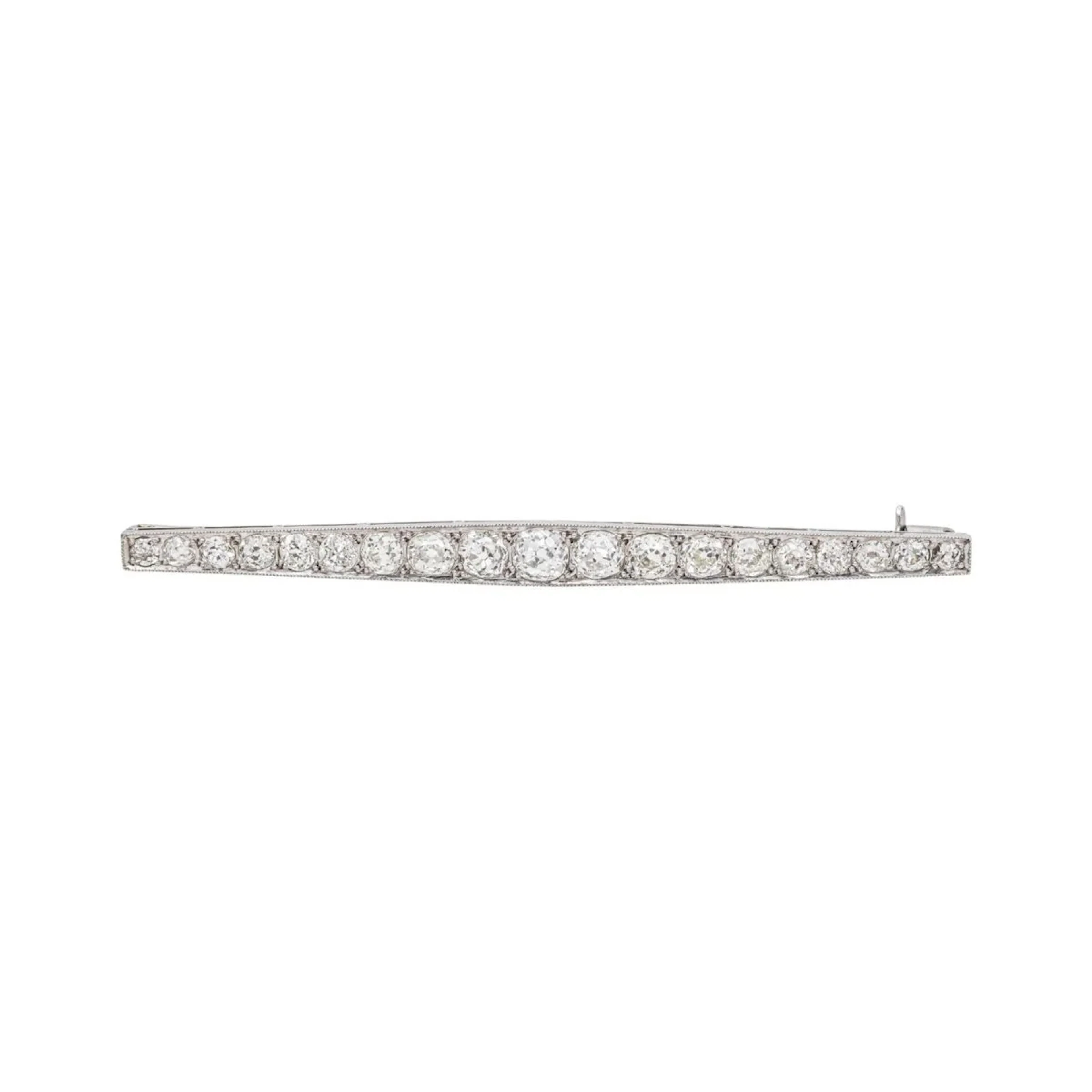 Platinum and diamond brooch pin