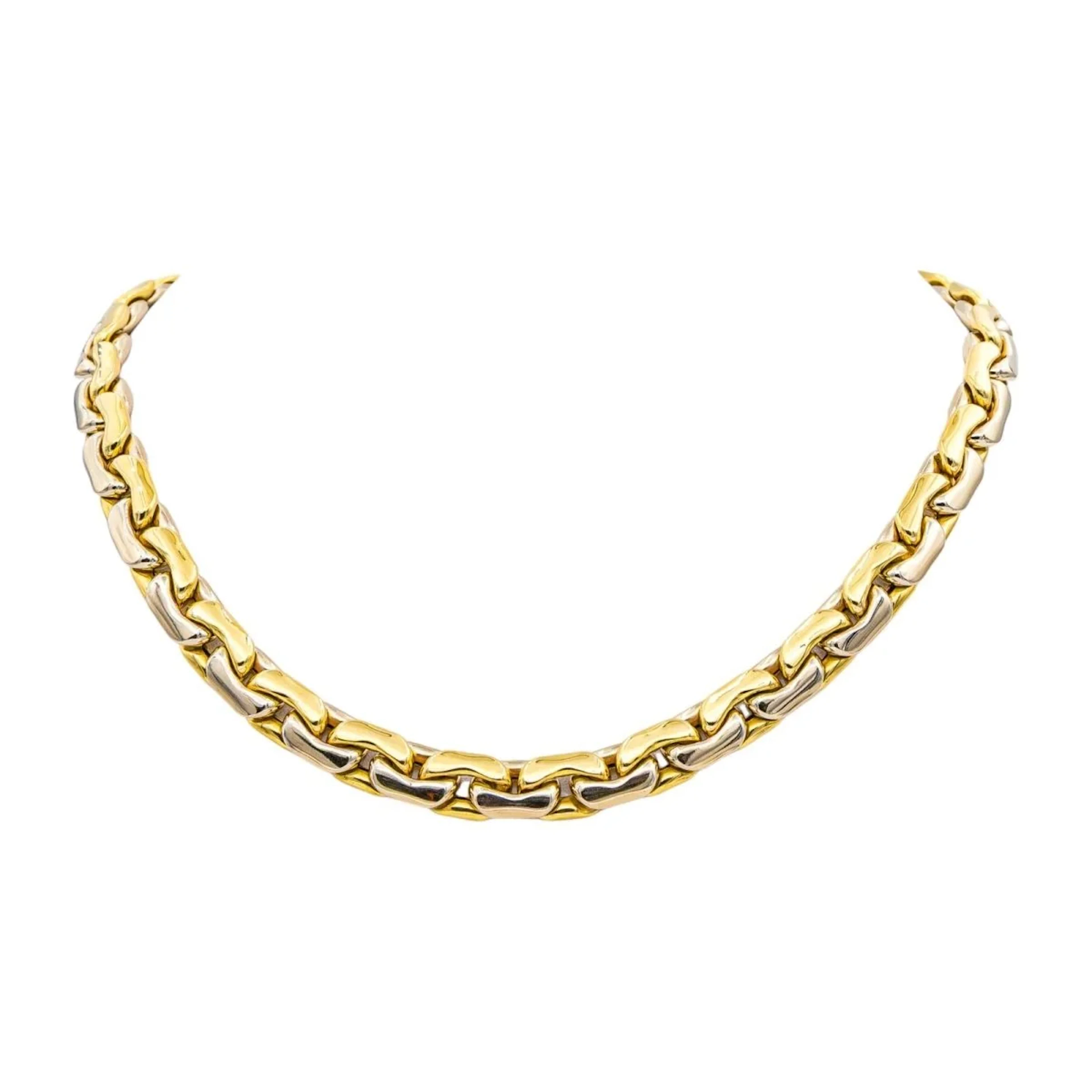 Necklace Maille in yellow gold and white gold