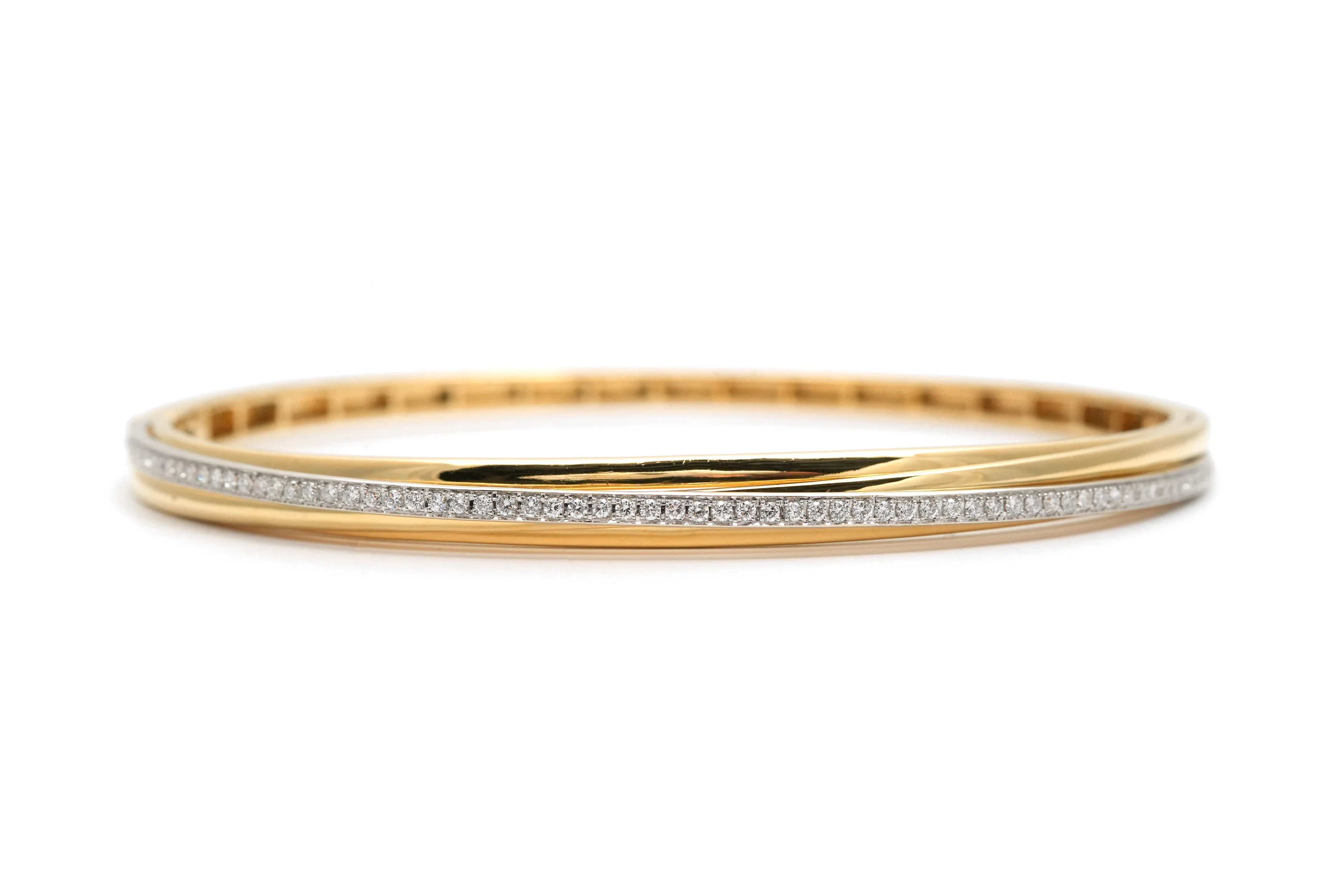 Yellow Gold and Diamond Bangle Bracelet