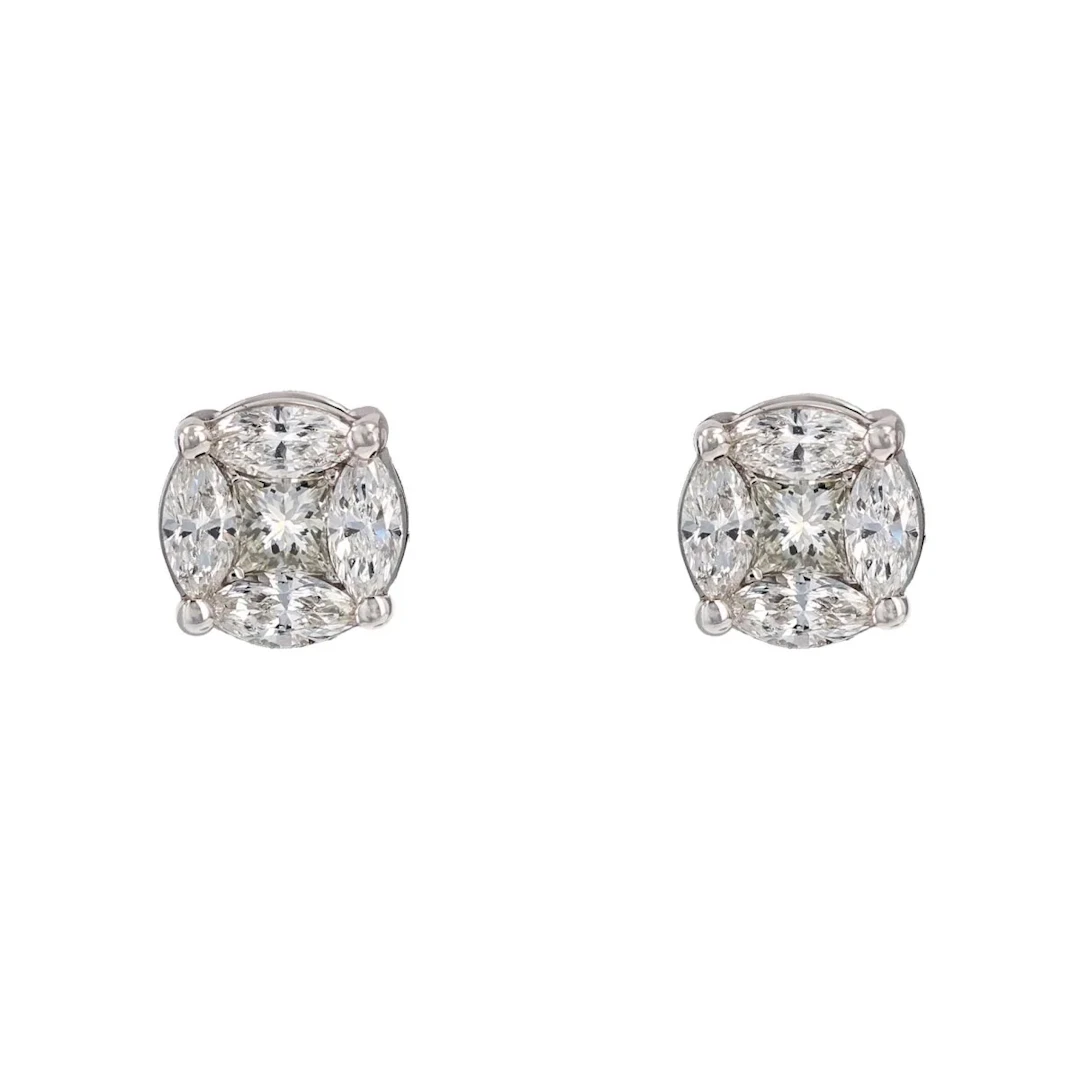 White Gold and Diamond Earrings