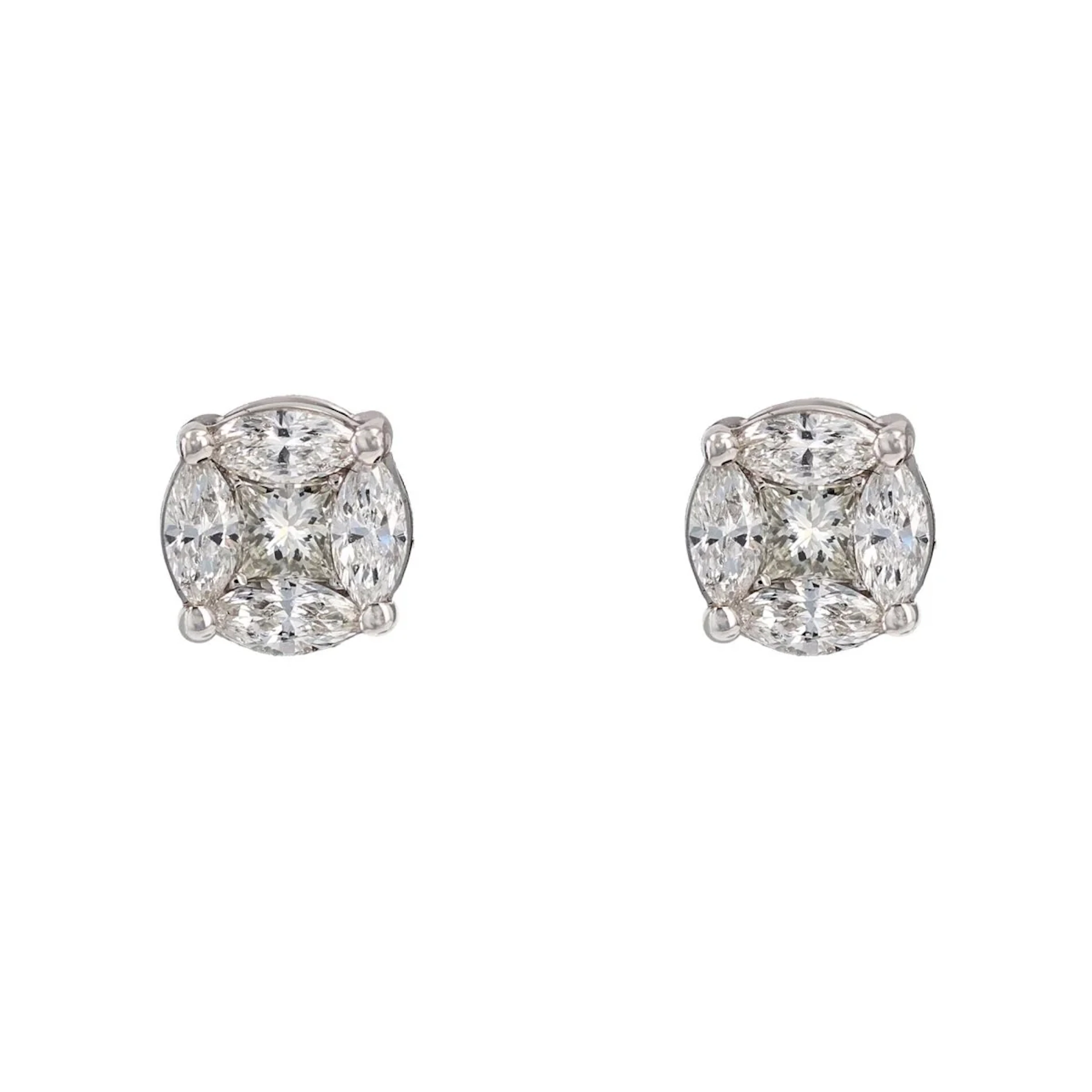 White Gold and Diamond Earrings