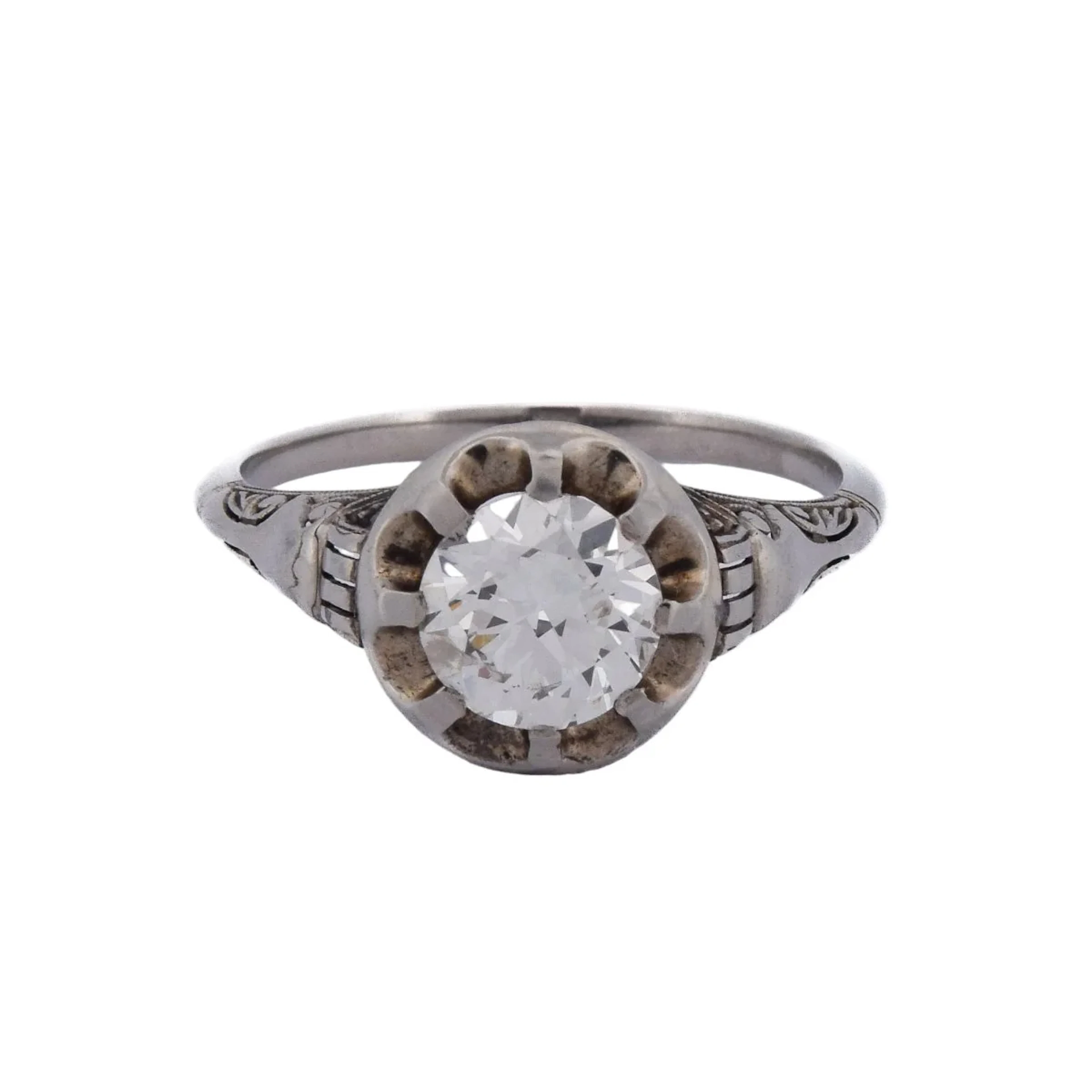 White gold and diamond Solitaire Ring