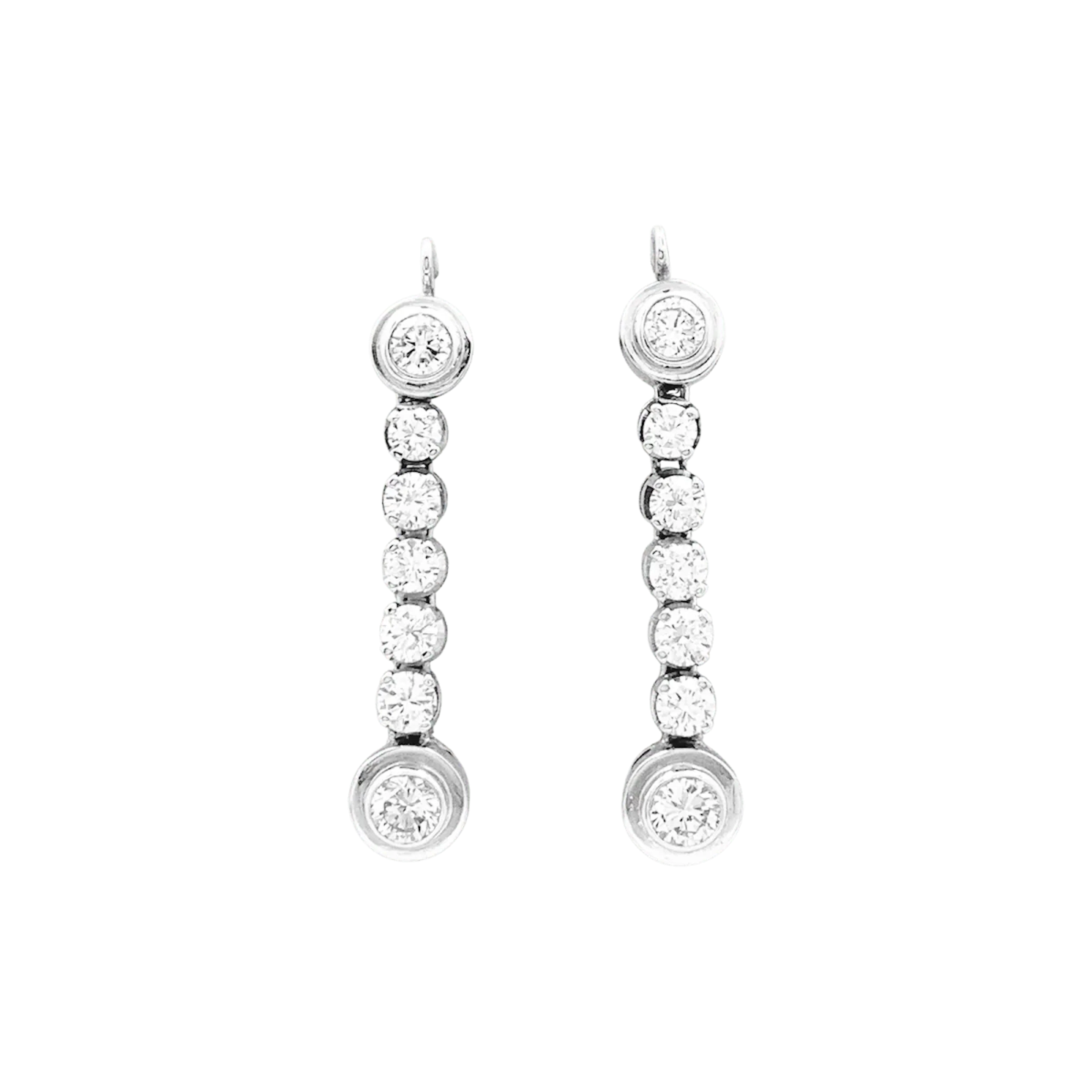 White gold and Diamond Drop earrings