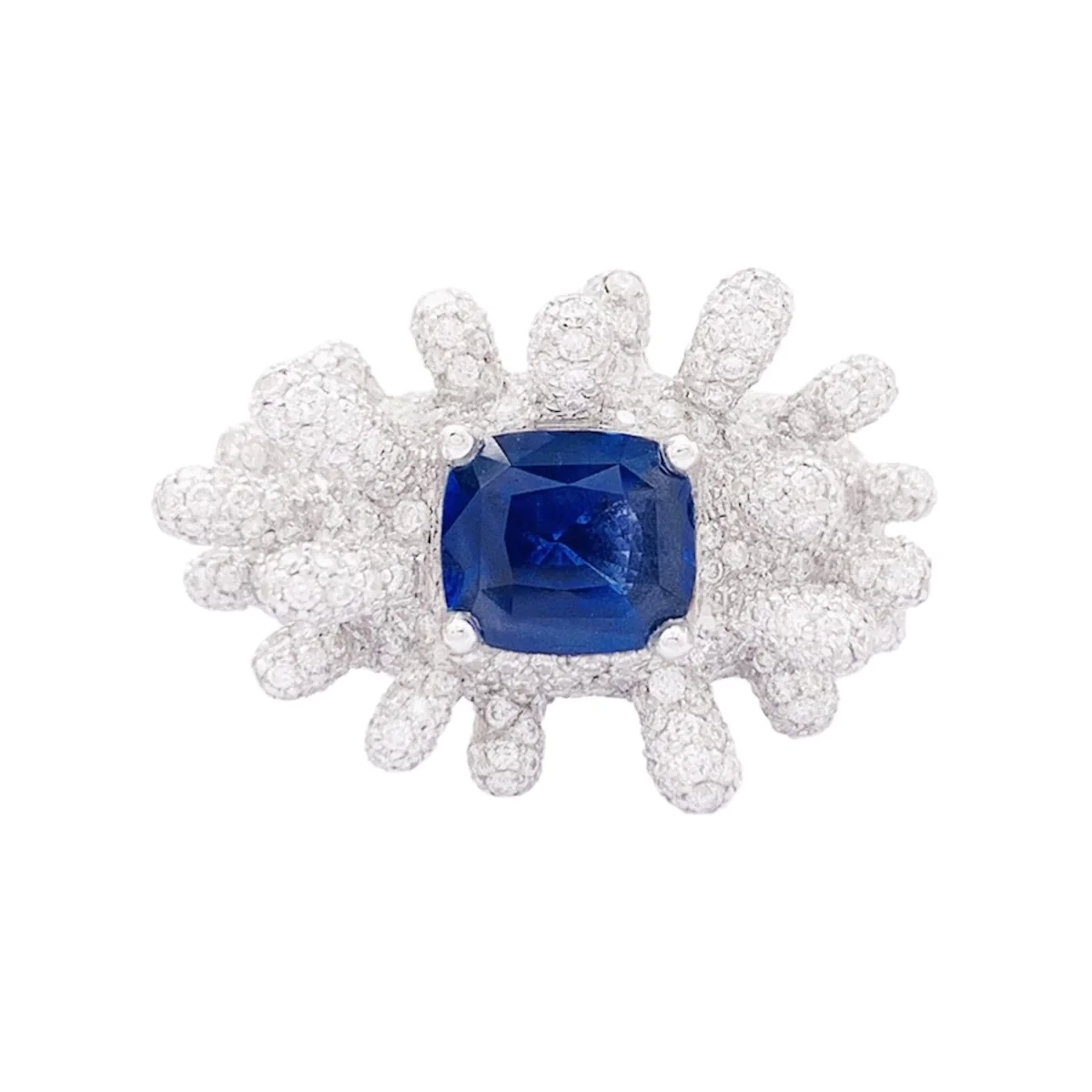 Bague MANALYS en or blanc, saphir et diamants