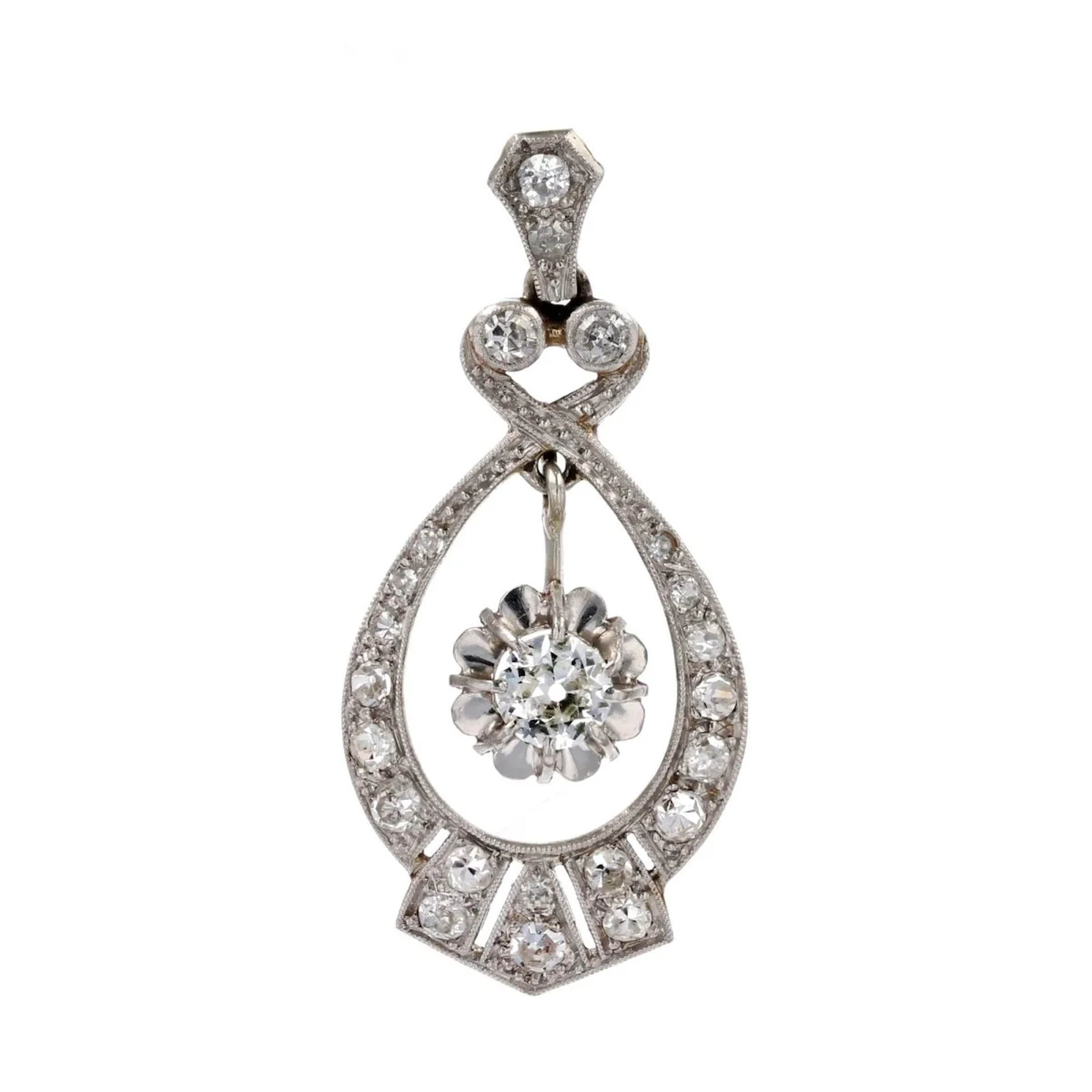 White gold, platinum and diamond pendant
