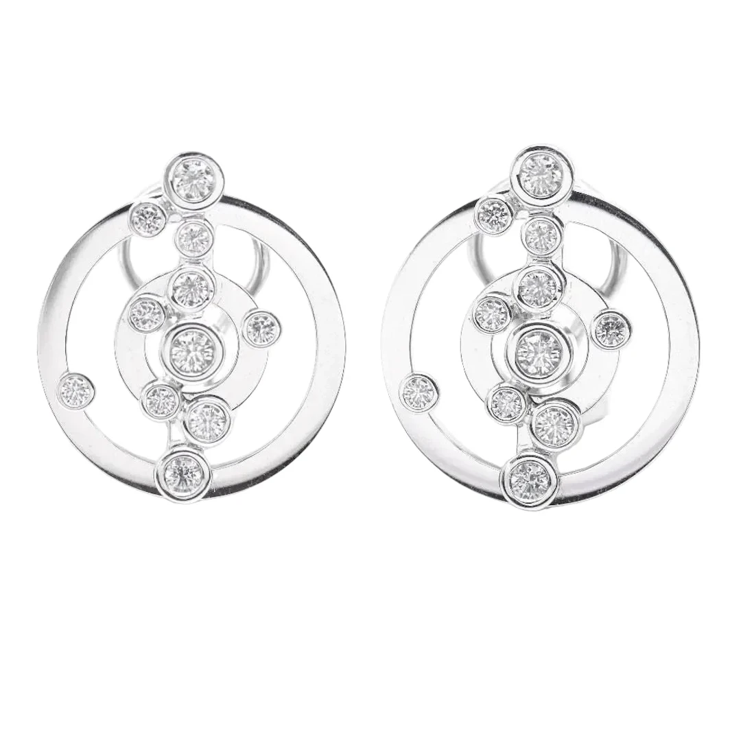 ADAGIO clip earrings in white gold and diamonds