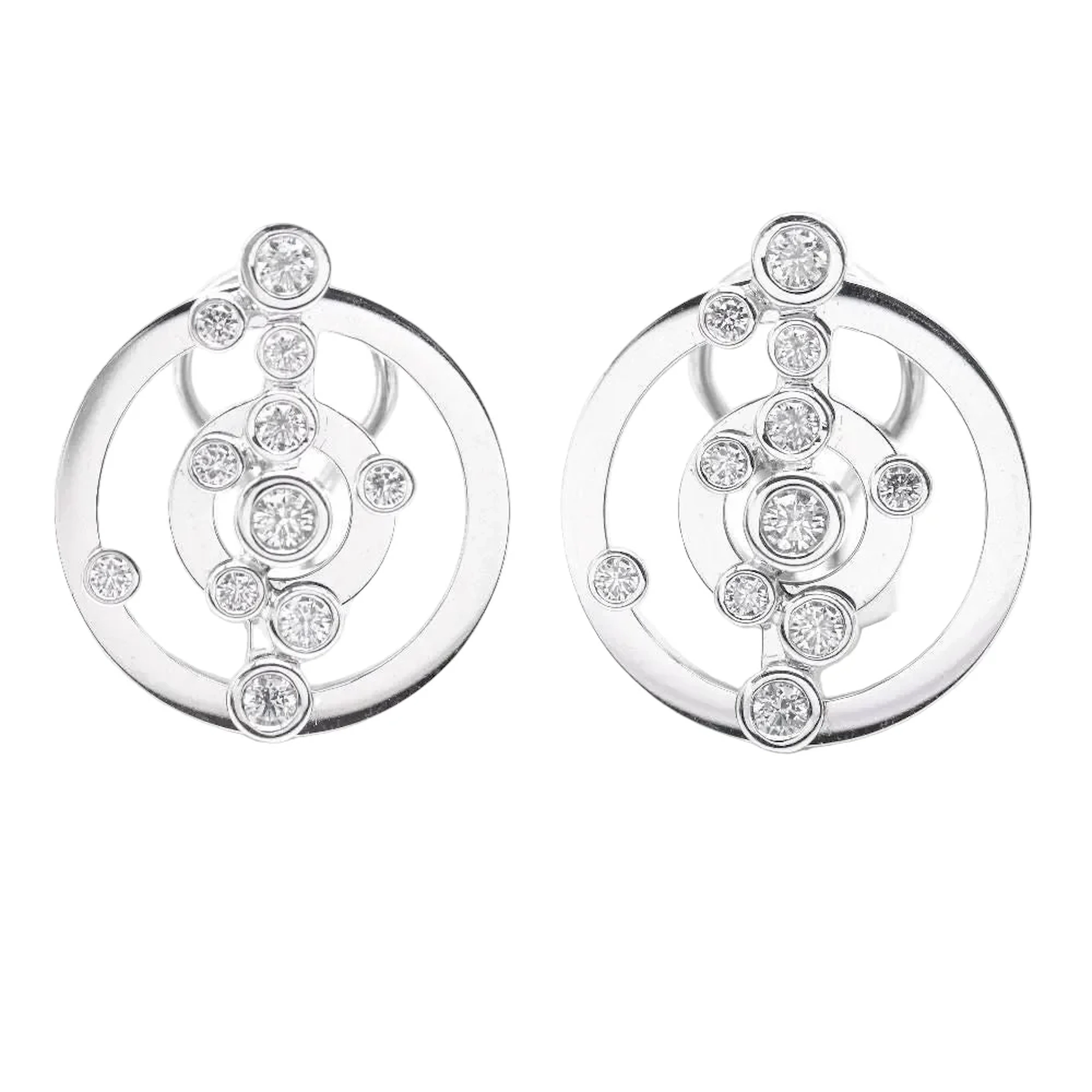 ADAGIO clip earrings in white gold and diamonds