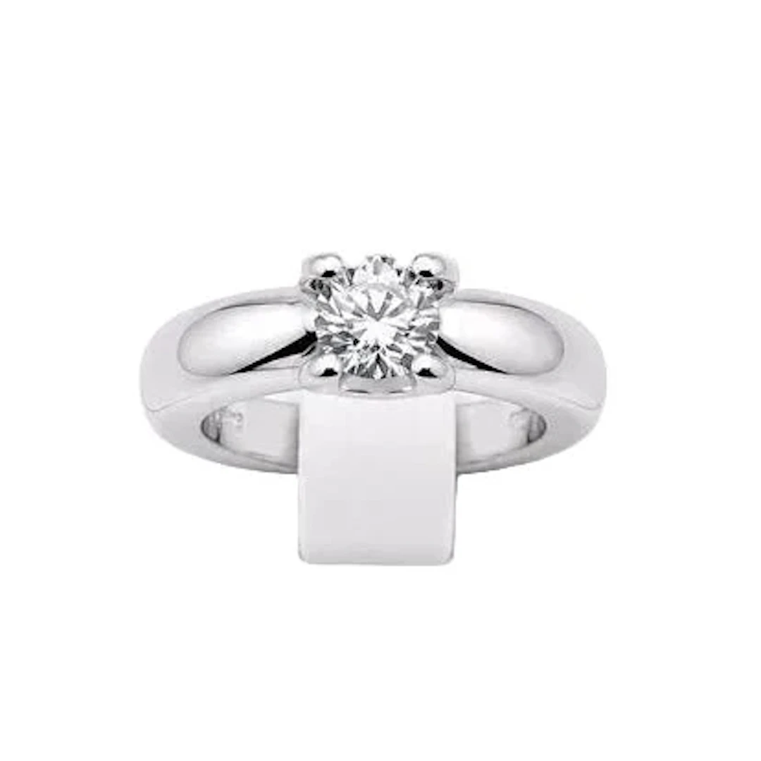 CARTIER Solitaire Ring in White Gold with Diamonds
