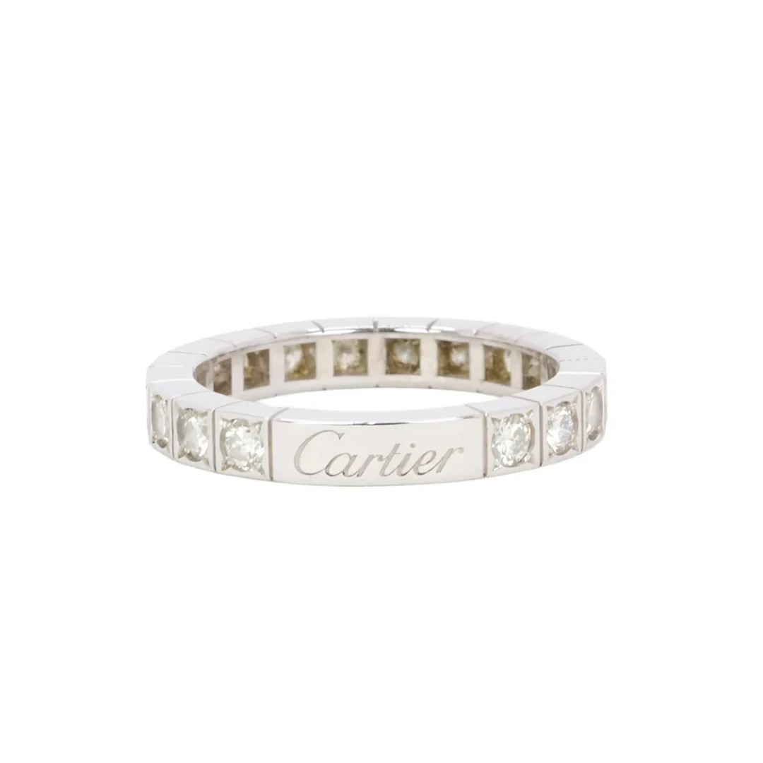 CARTIER "Lanière" Wedding Band in White Gold and Diamonds