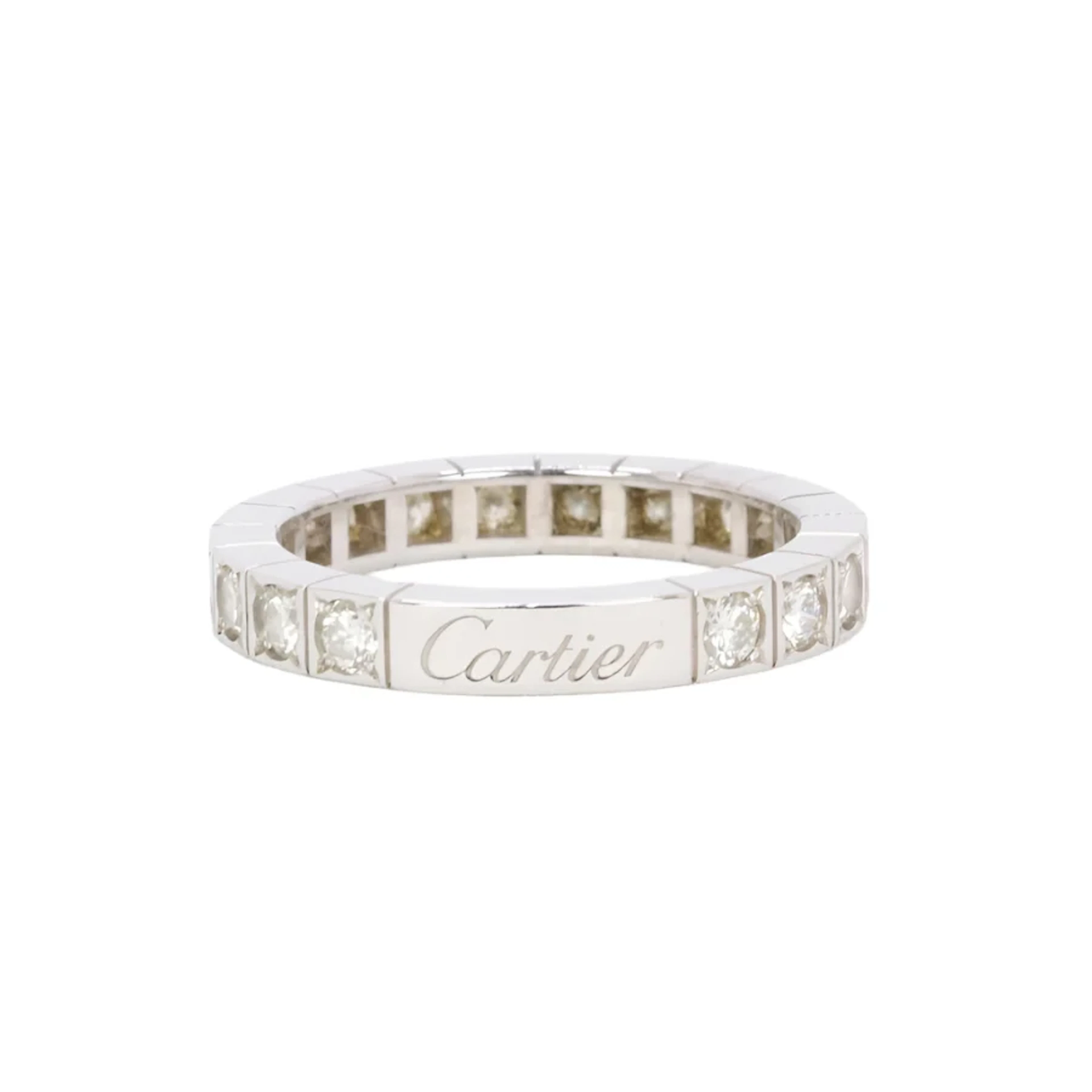 CARTIER "Lanière" Wedding Band in White Gold and Diamonds