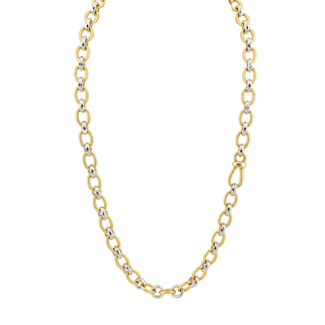 POMELLATO Chain Necklace in White gold and Yellow gold