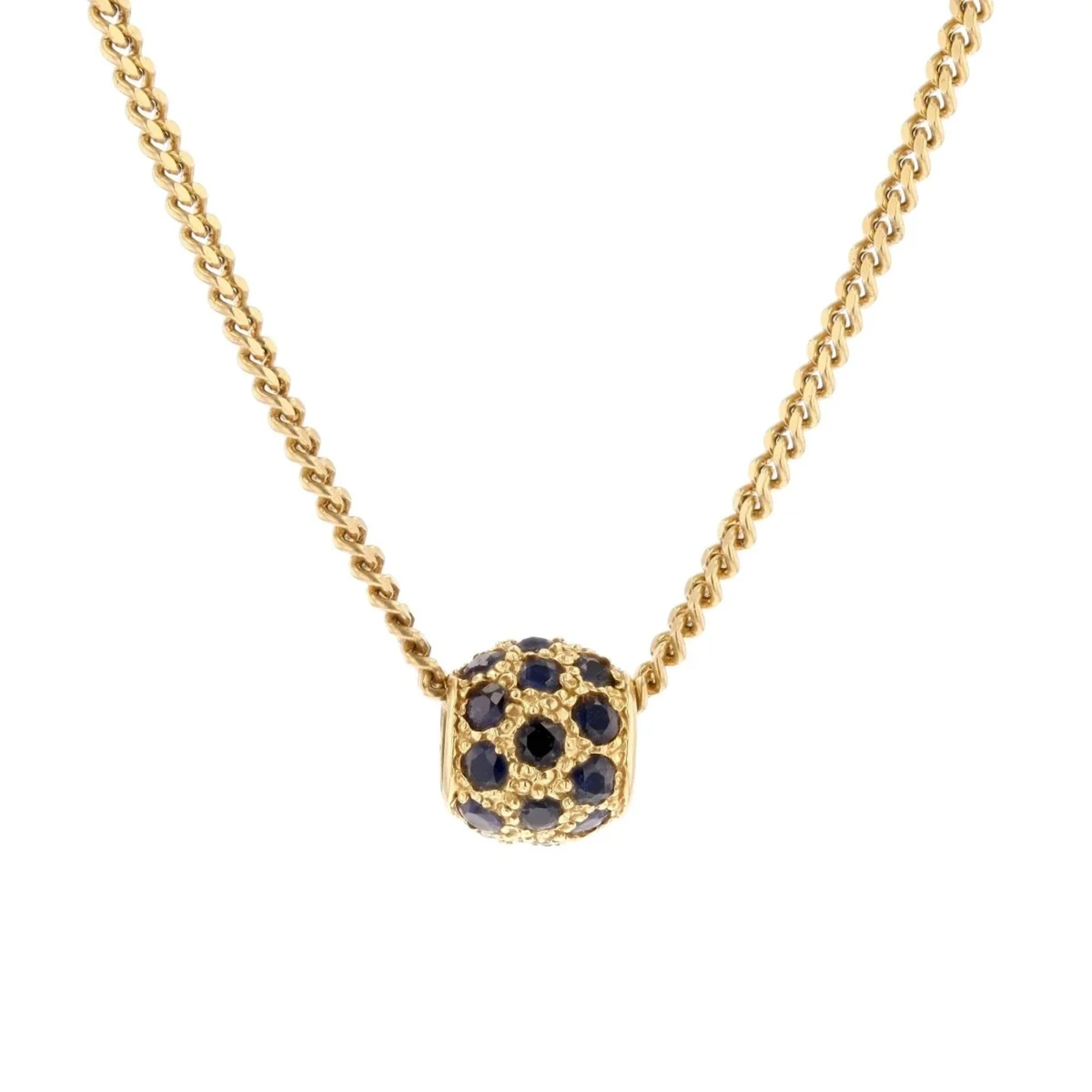 Yellow Gold Necklace with Sapphire Pendant