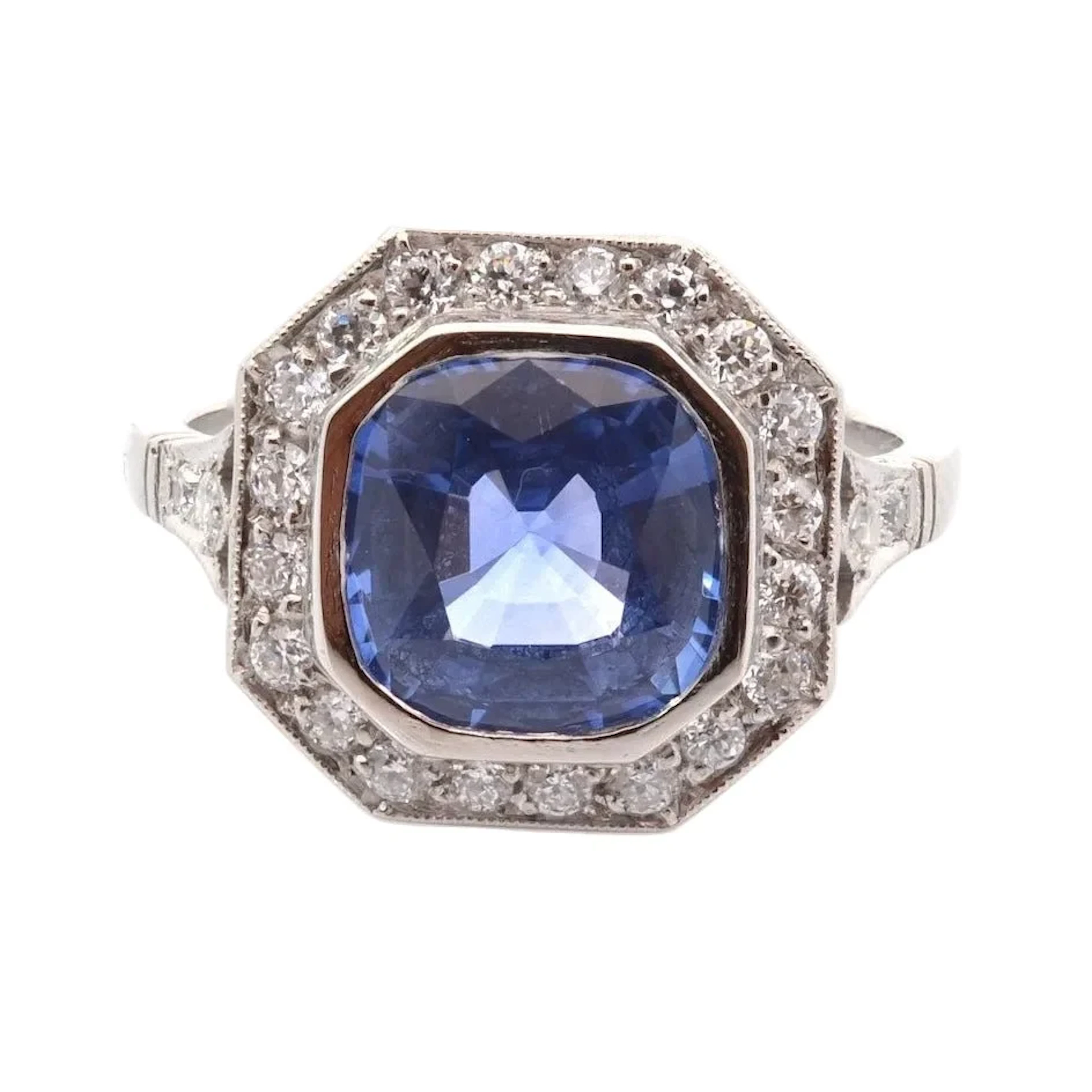 Platinum, sapphire and diamond Entourage ring