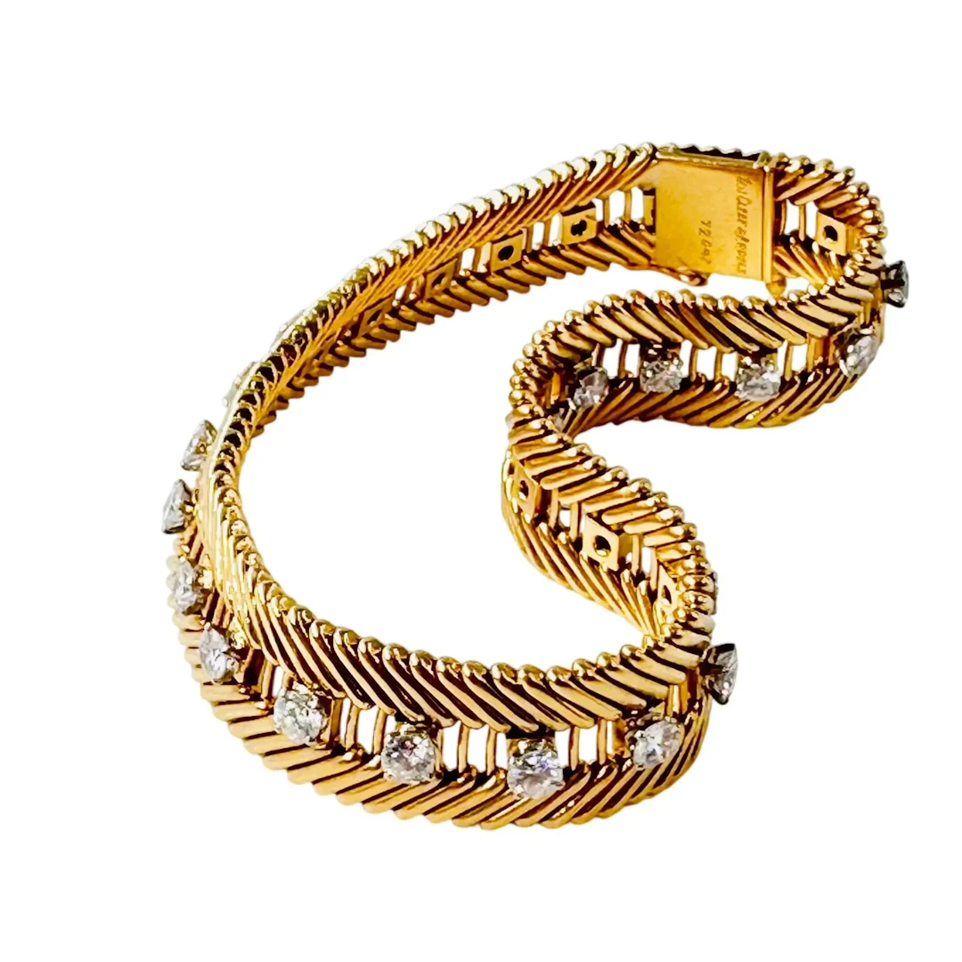 VAN CLEEF & ARPELS "Cheveux d'ange" Bracelet in yellow gold, Platinum