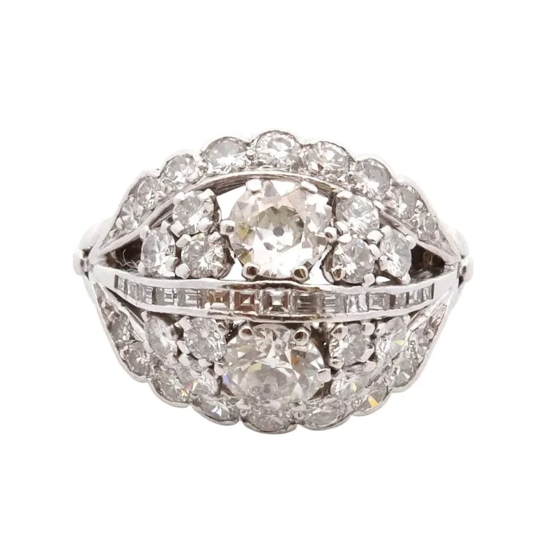 White Gold and Diamond Dome Ring