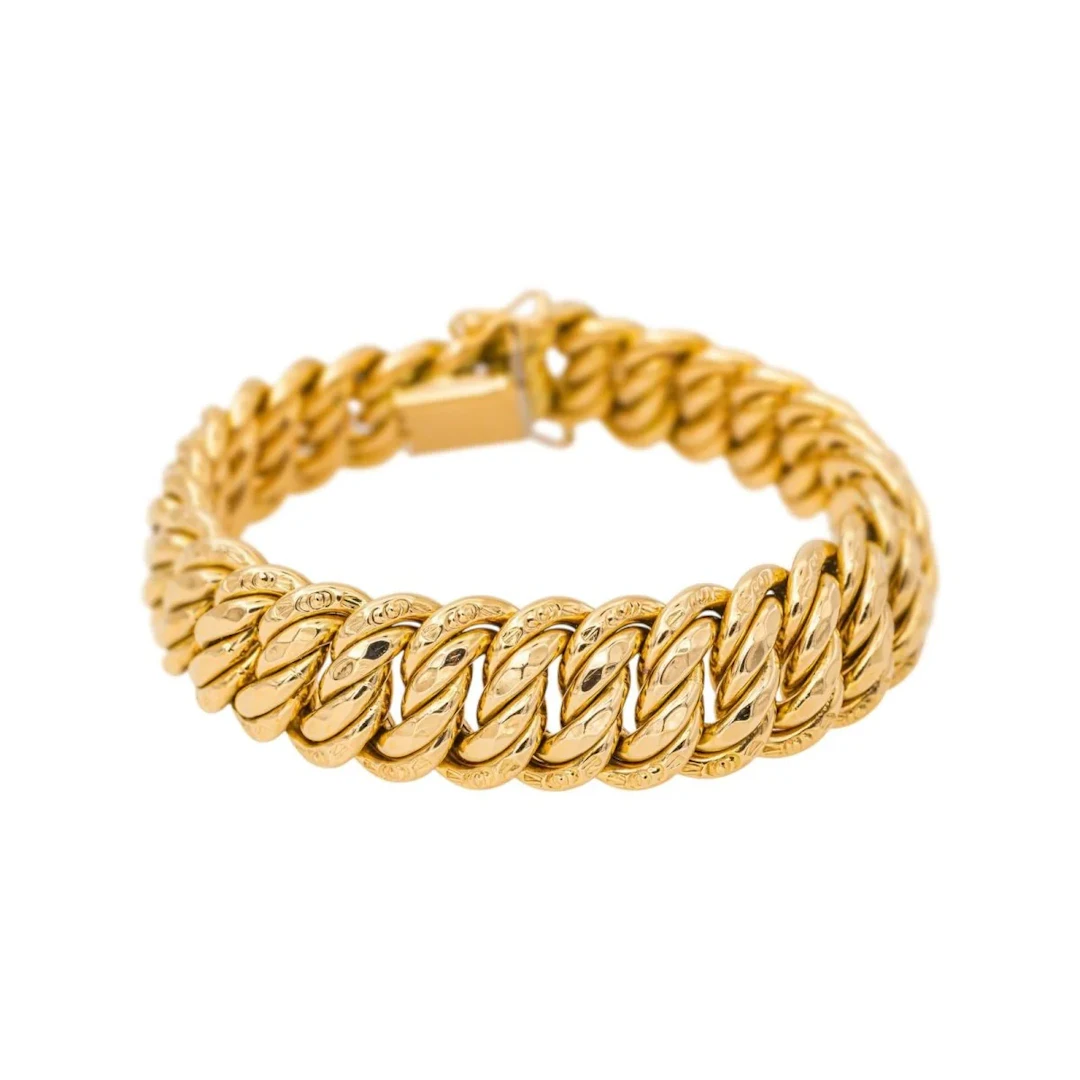 Yellow Gold American Link Bracelet