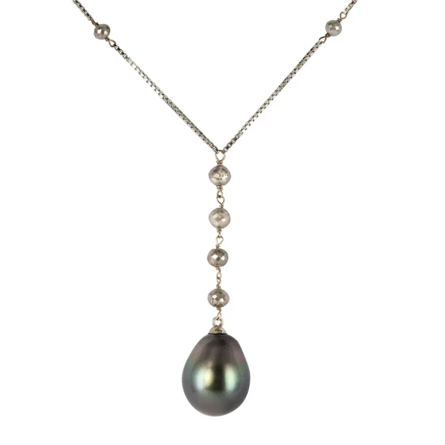 Collier Maille en or blanc, perles et diamants