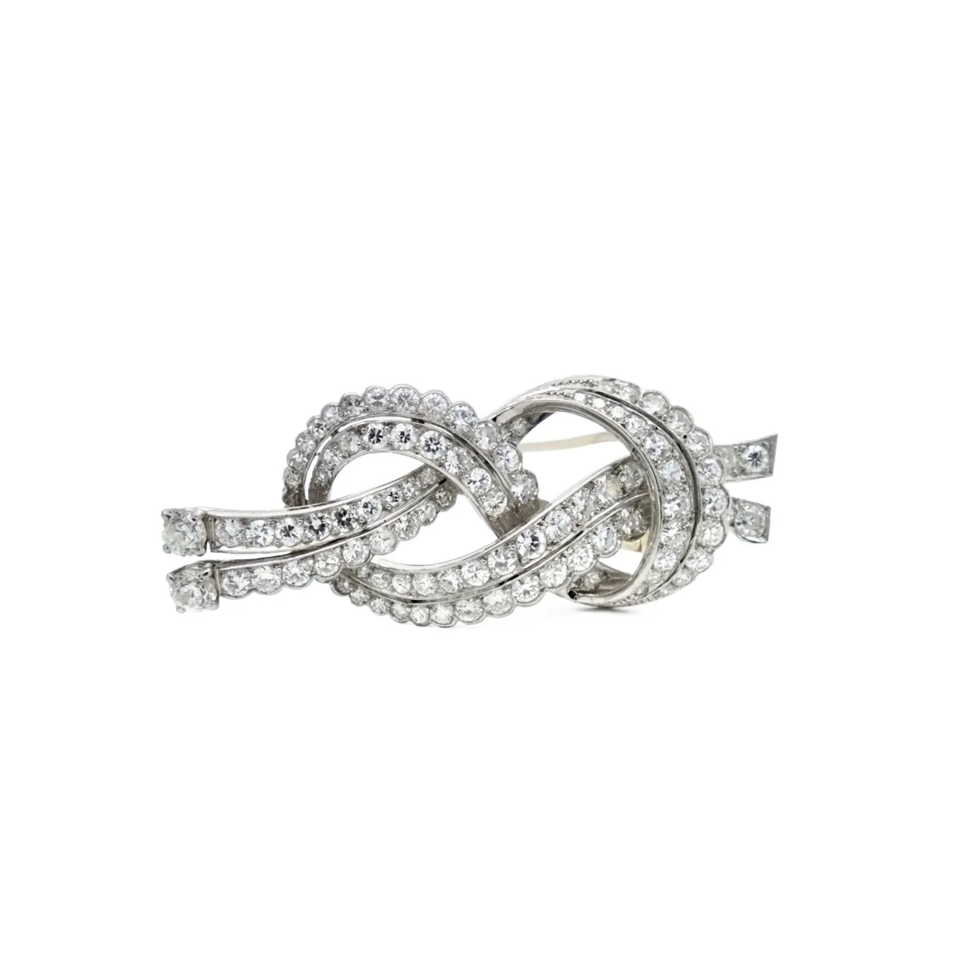 Brooch Pin in white gold, paltinium and diamonds