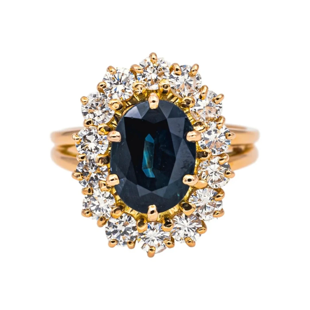 Ring Pompadour Yellow gold Sapphire