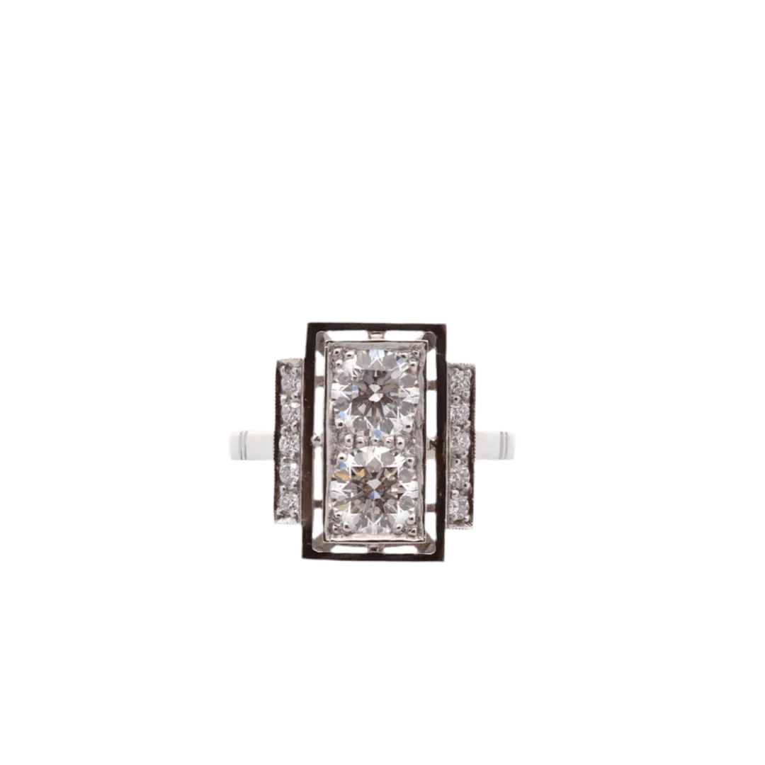 Ring Marquise en paltinium and diamonds