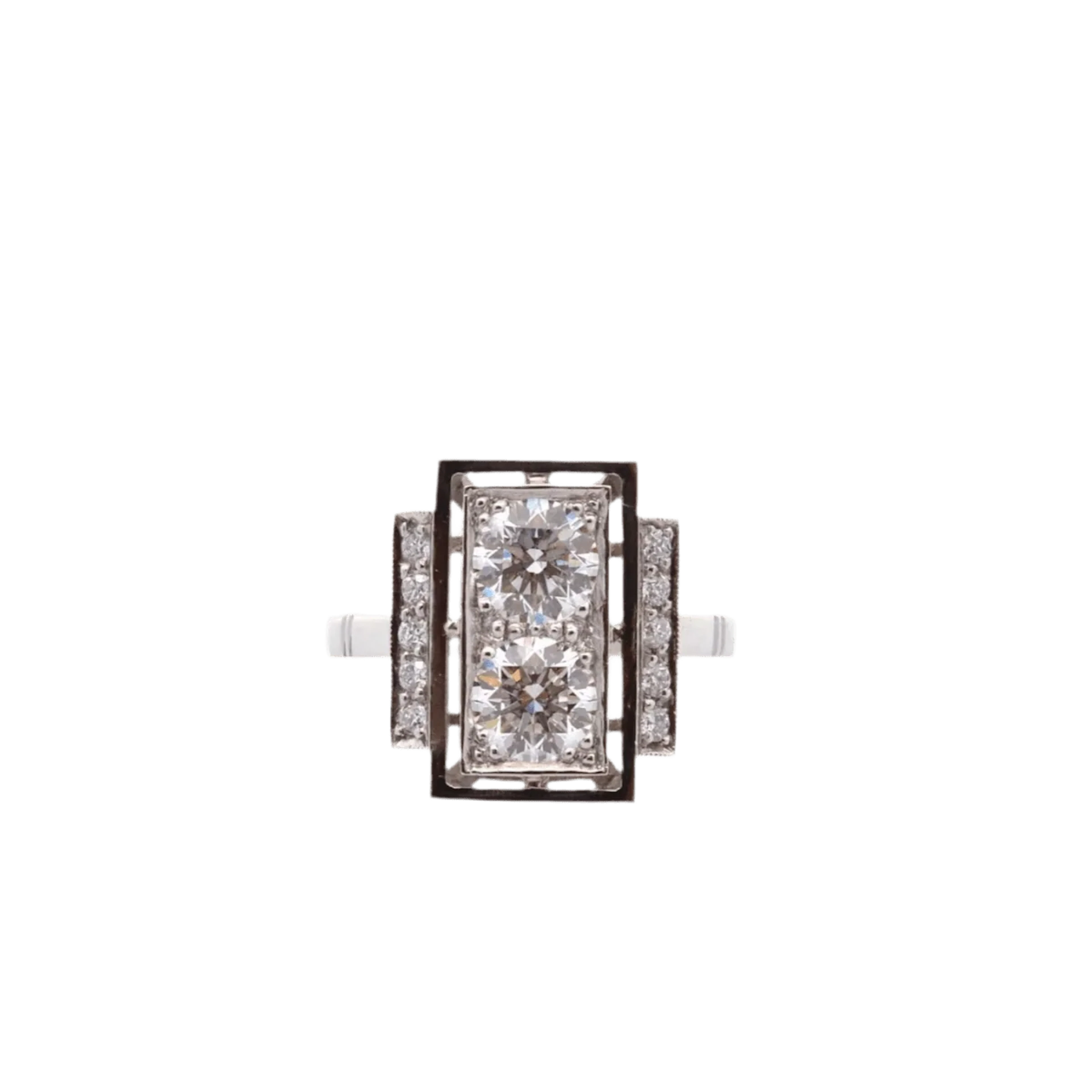 Ring Marquise en paltinium and diamonds