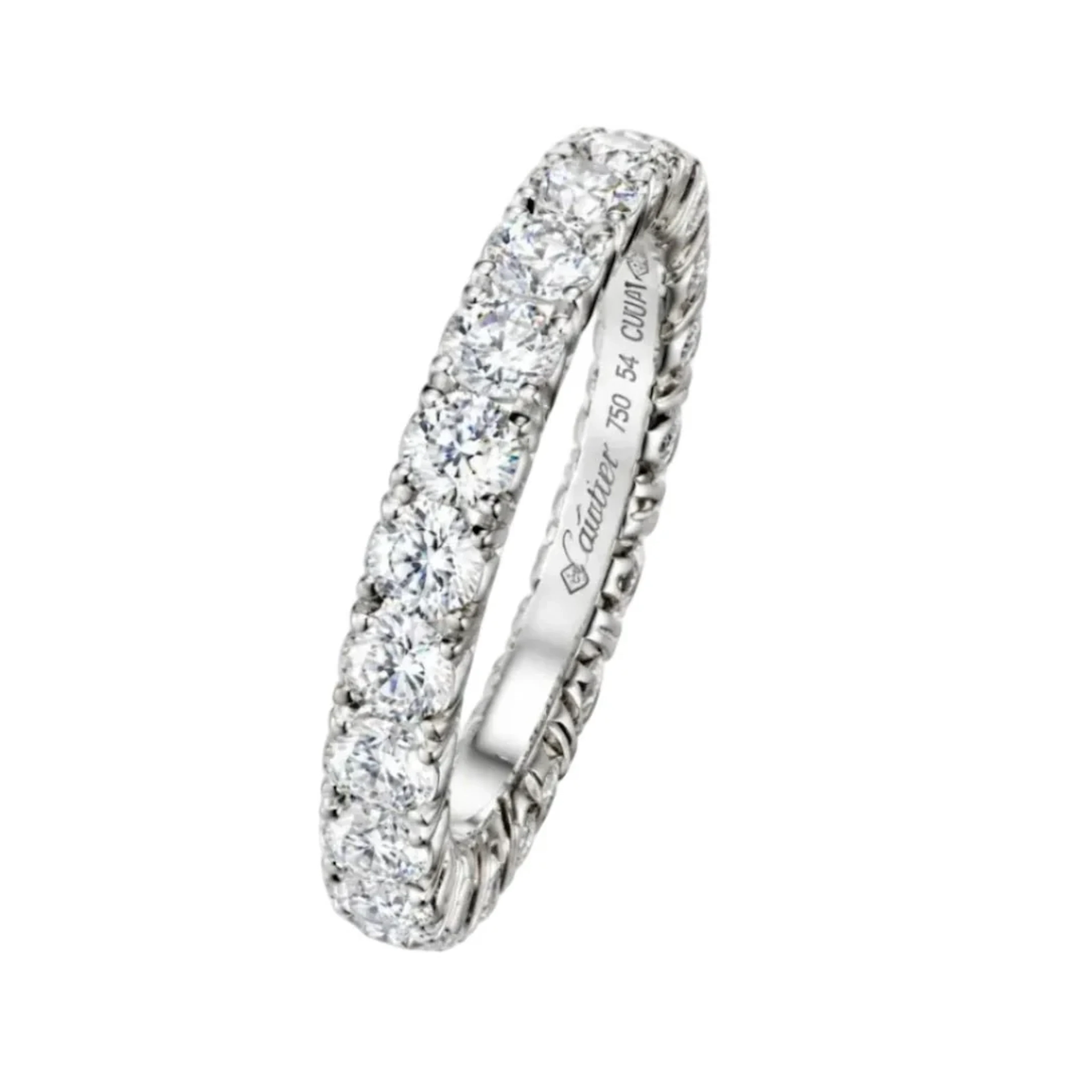 CARTIER Wedding Band in Platinum and Diamonds