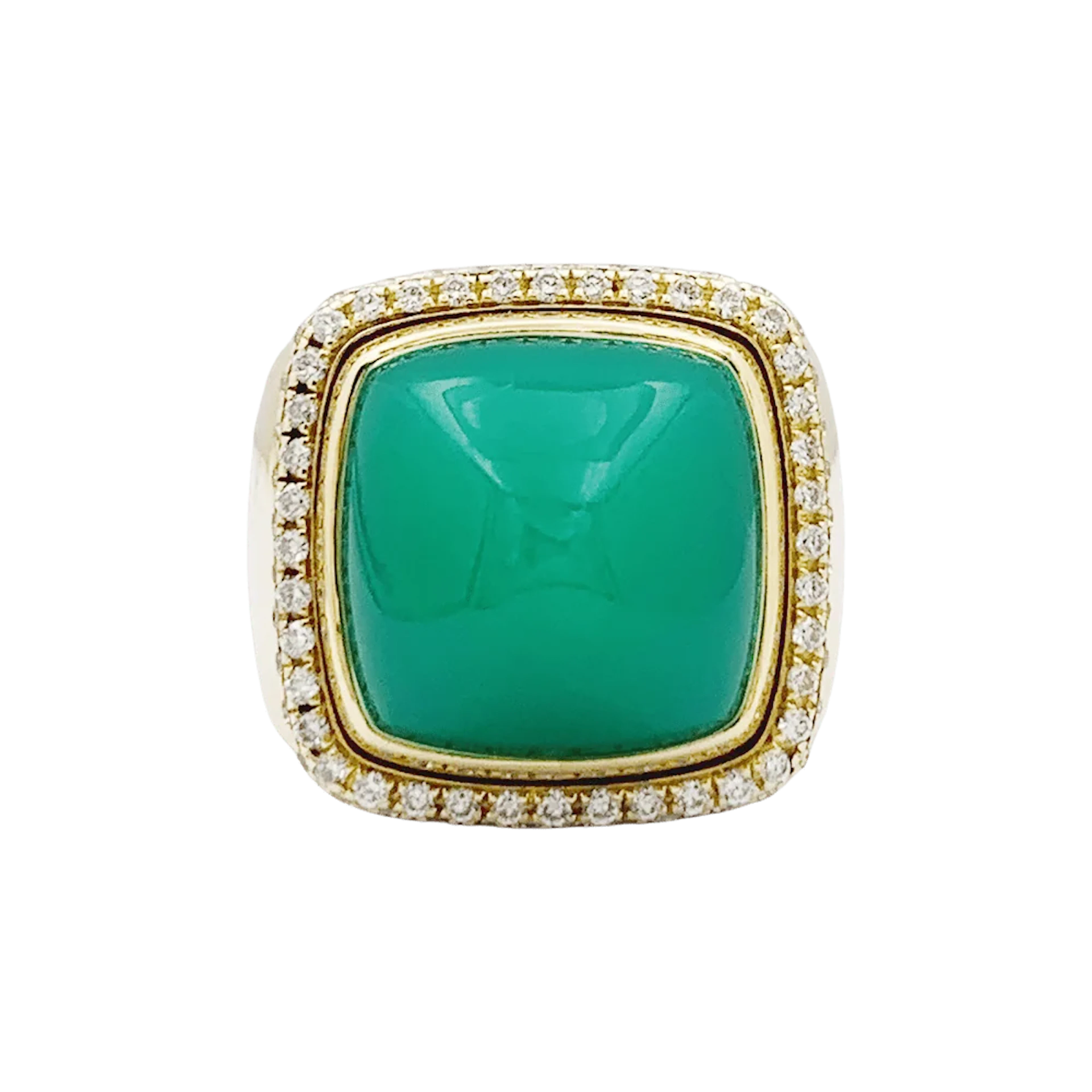 FRED "Pain de Sucre" Cocktail Ring in yellow gold, chrysoprase and diamonds