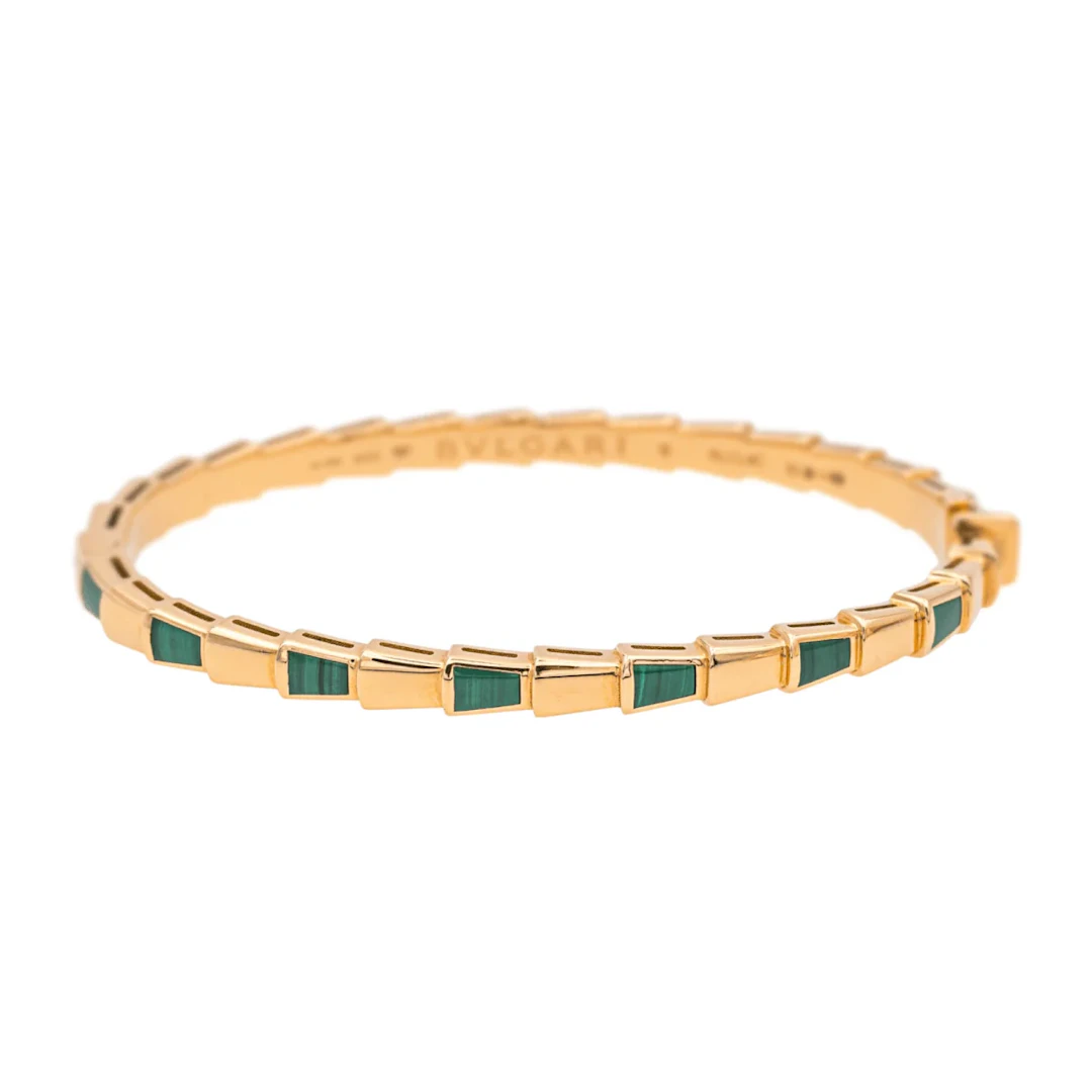 Bracelet BULGARI "Serpenti" en or rose et malachite