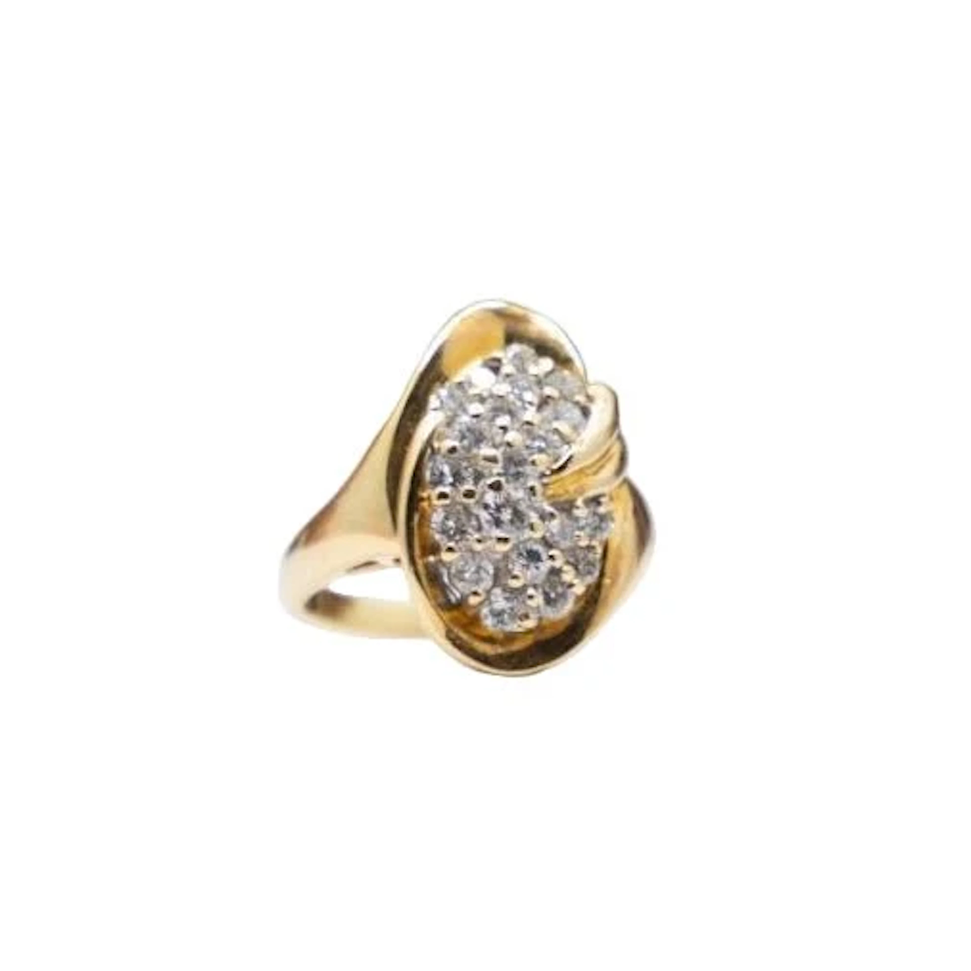 Ring Cocktail in yellow gold and diamonds