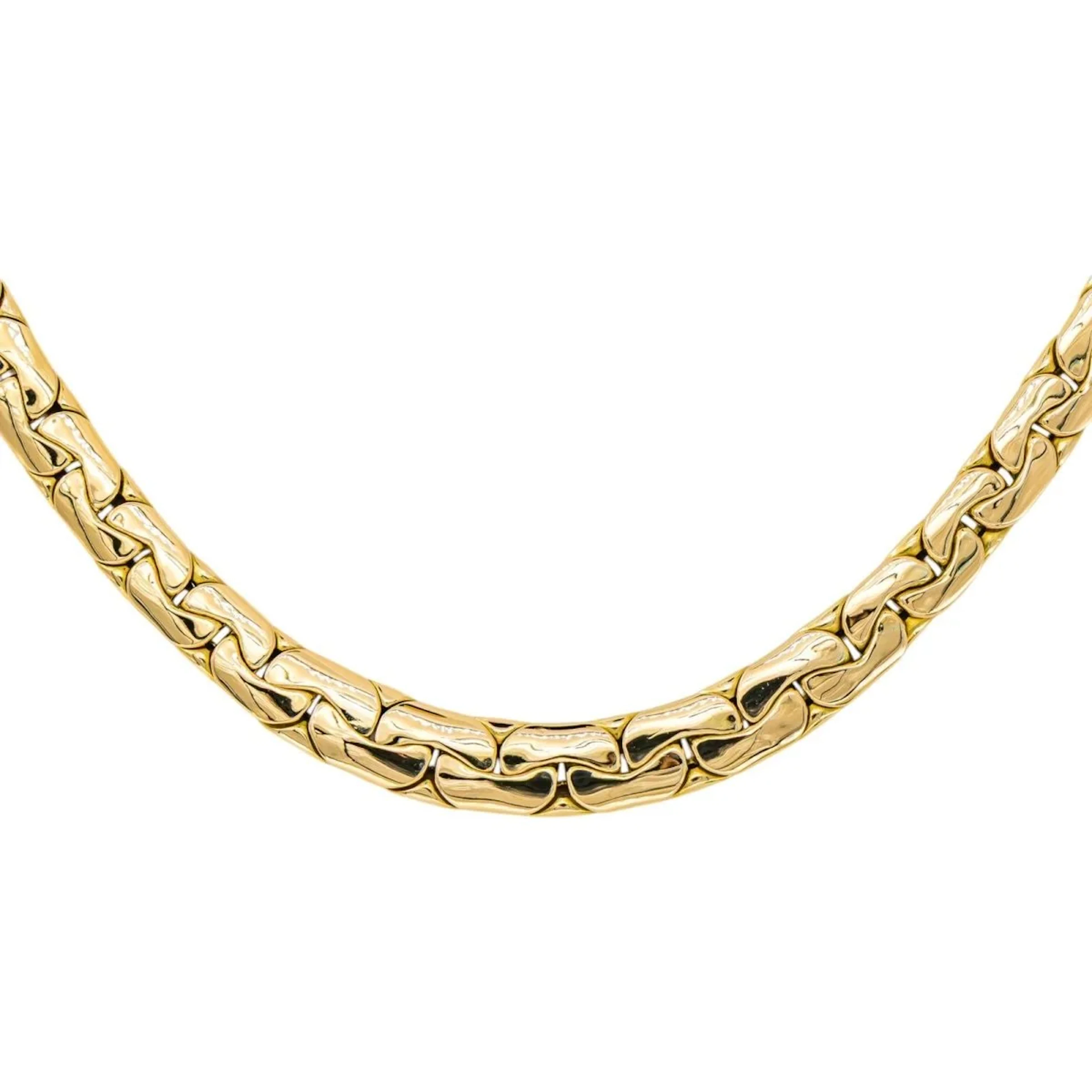 Yellow Gold Bean-Link Necklace