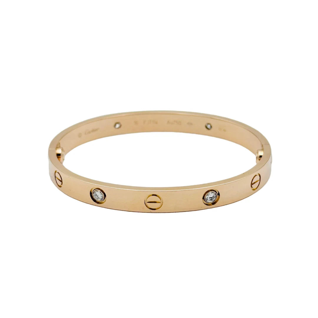CARTIER “Love” bangle bracelet in pink gold and diamonds