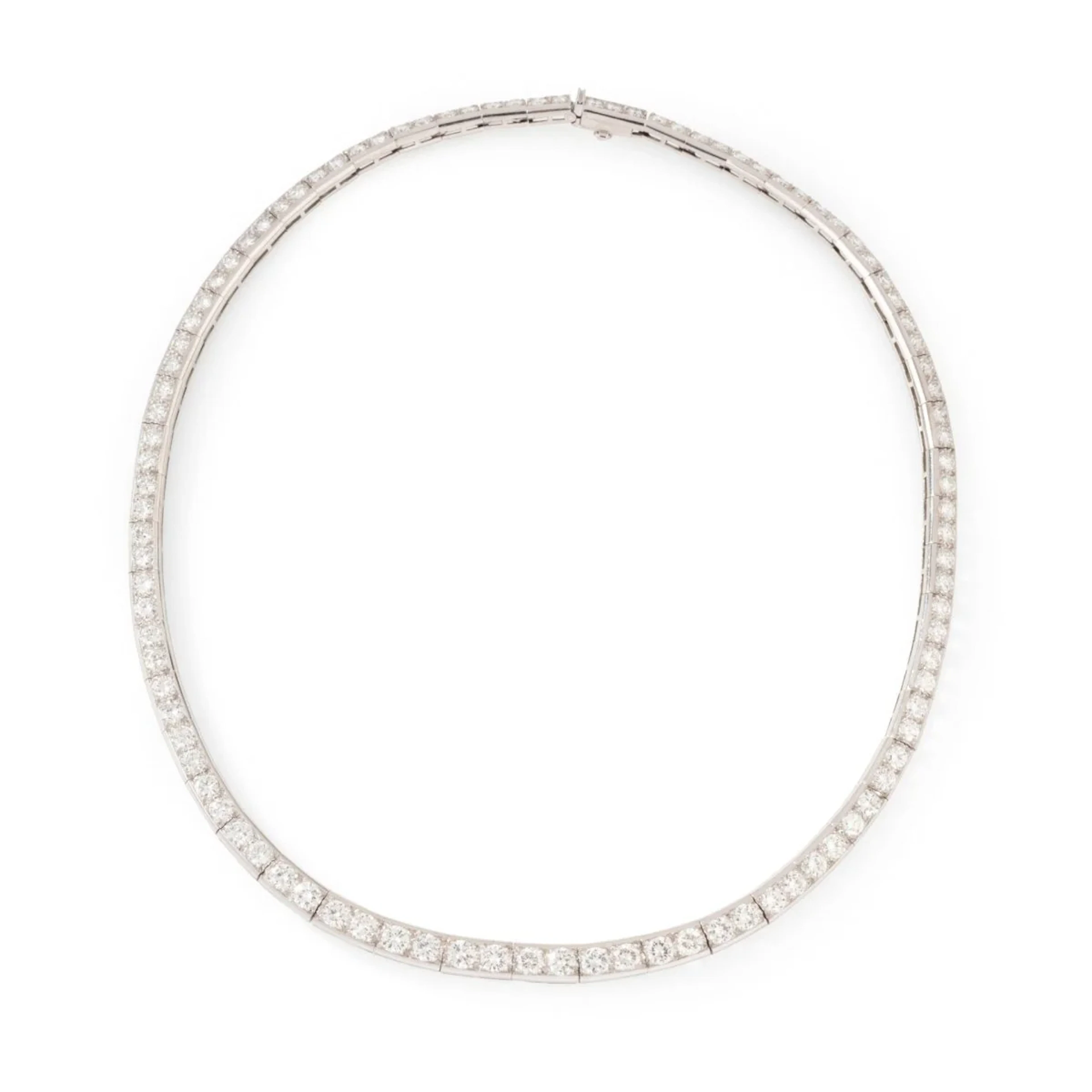 Choker necklace in white gold, platinum and diamonds